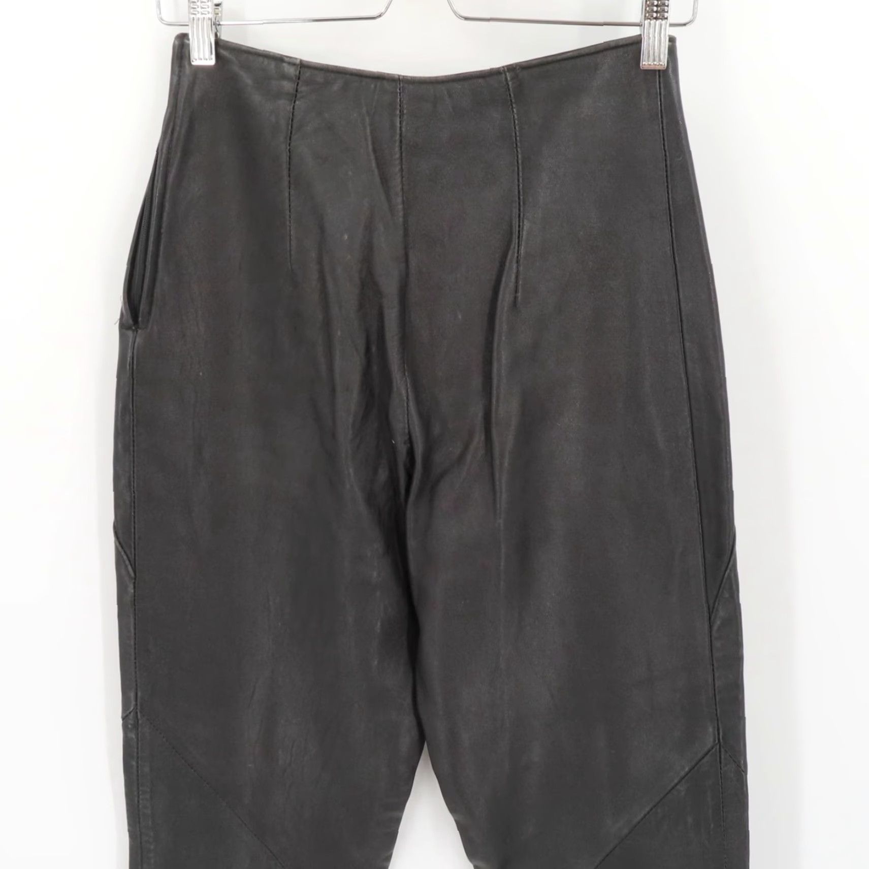 Vintage VINTAGE Wilsons Leather Women 8 Stirrup Pants Black Leather Straight Front 30" Inseam Size 30" / US 8 / IT 44 - 6 Thumbnail