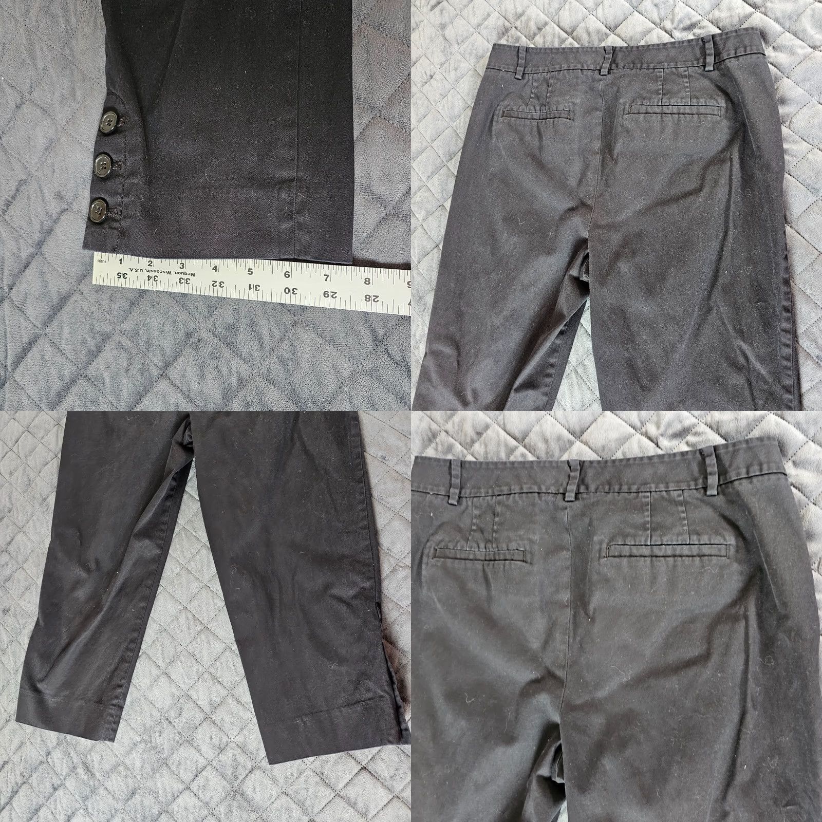 Talbots Talbots Black Cropped Pants Women's Size 10 Tapered Classic Fit Size 32" / US 10 / IT 46 - 8 Thumbnail