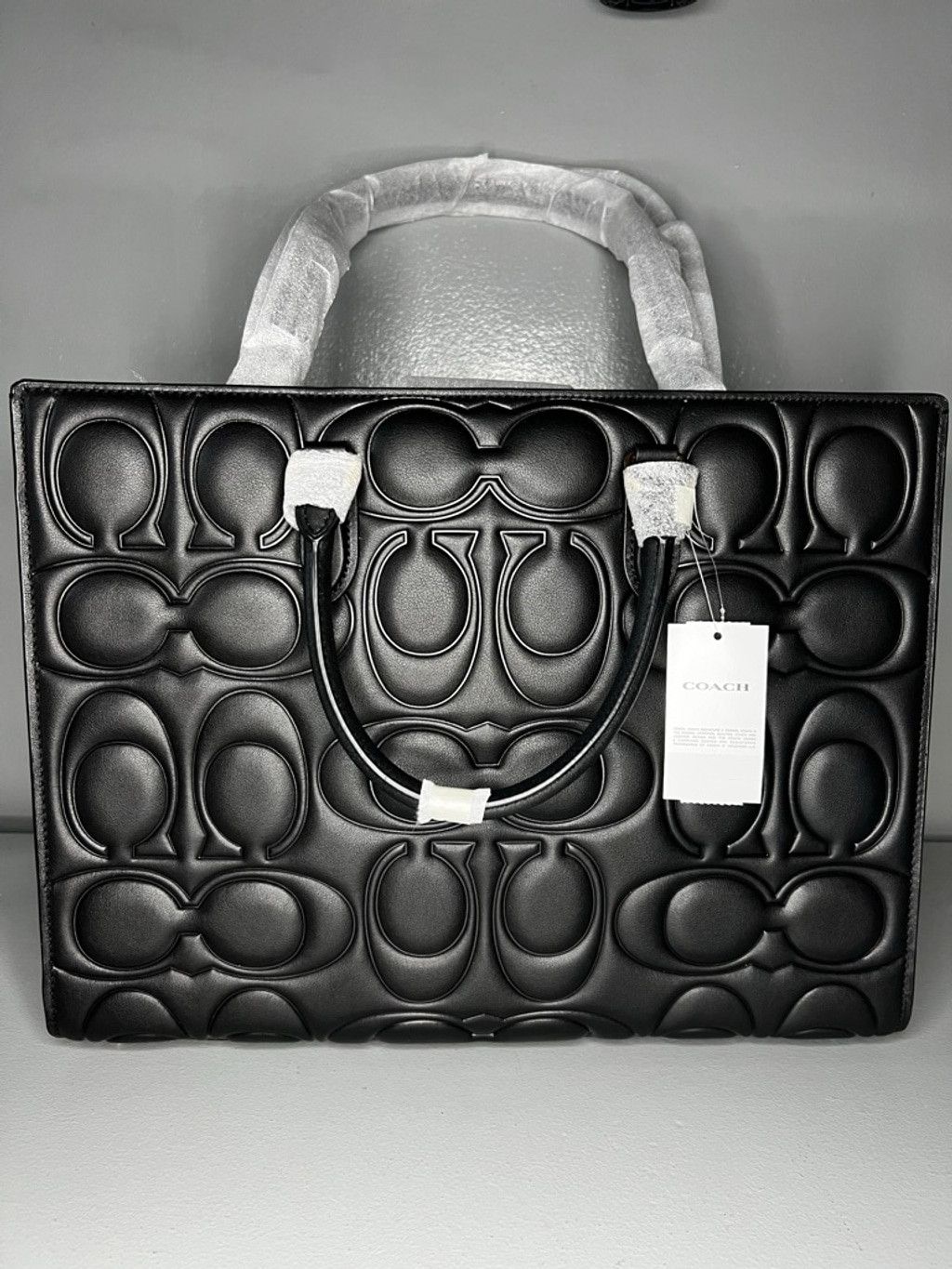 Coach Maggie Tote Bag In Signature Leather Good/Black Size ONE SIZE - 3 Thumbnail