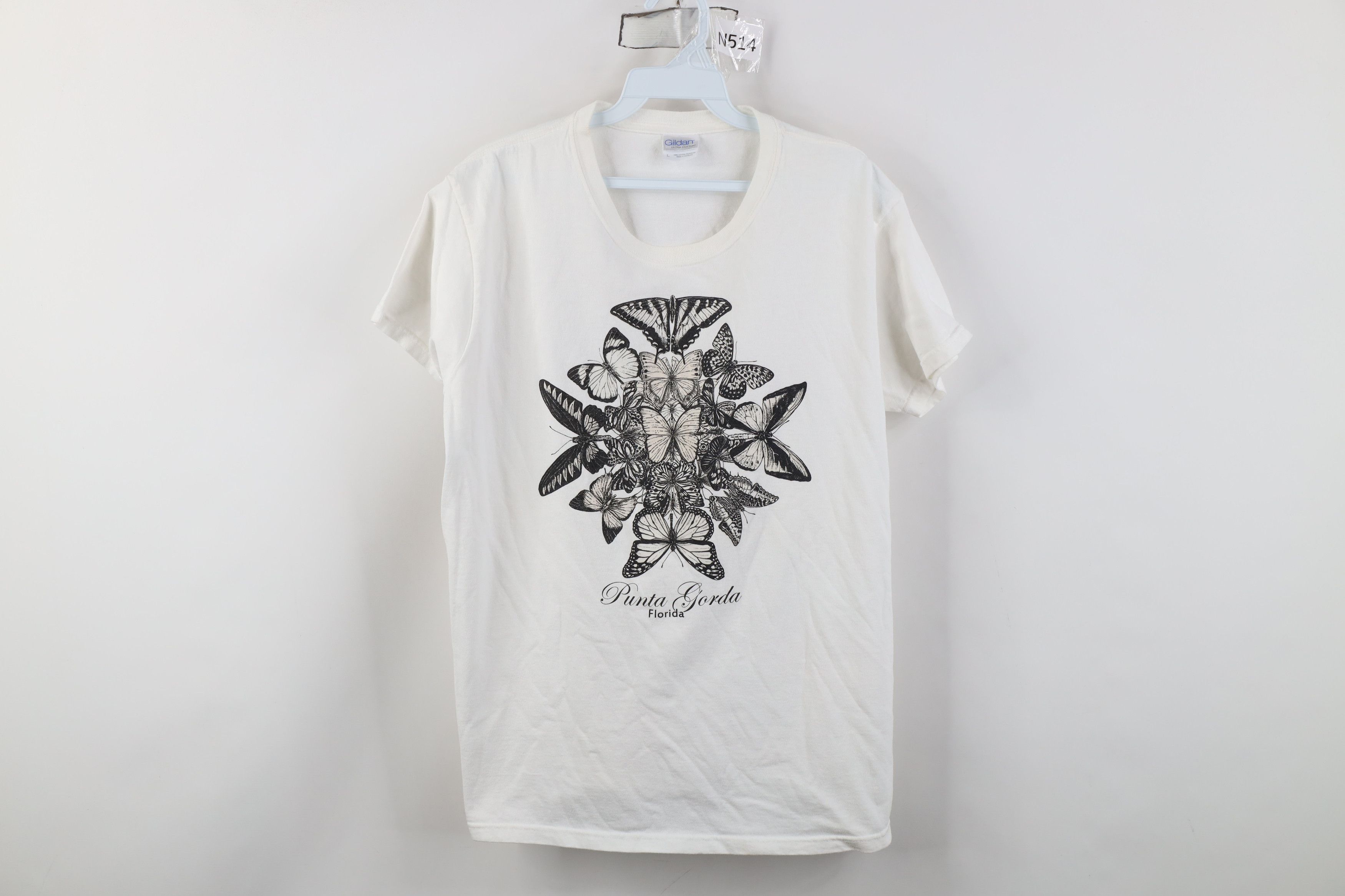 Vintage Vintage 90s Y2K Streetwear Punta Gorda Butterfly T-Shirt Size L / US 10 / IT 46 - 1 Thumbnail