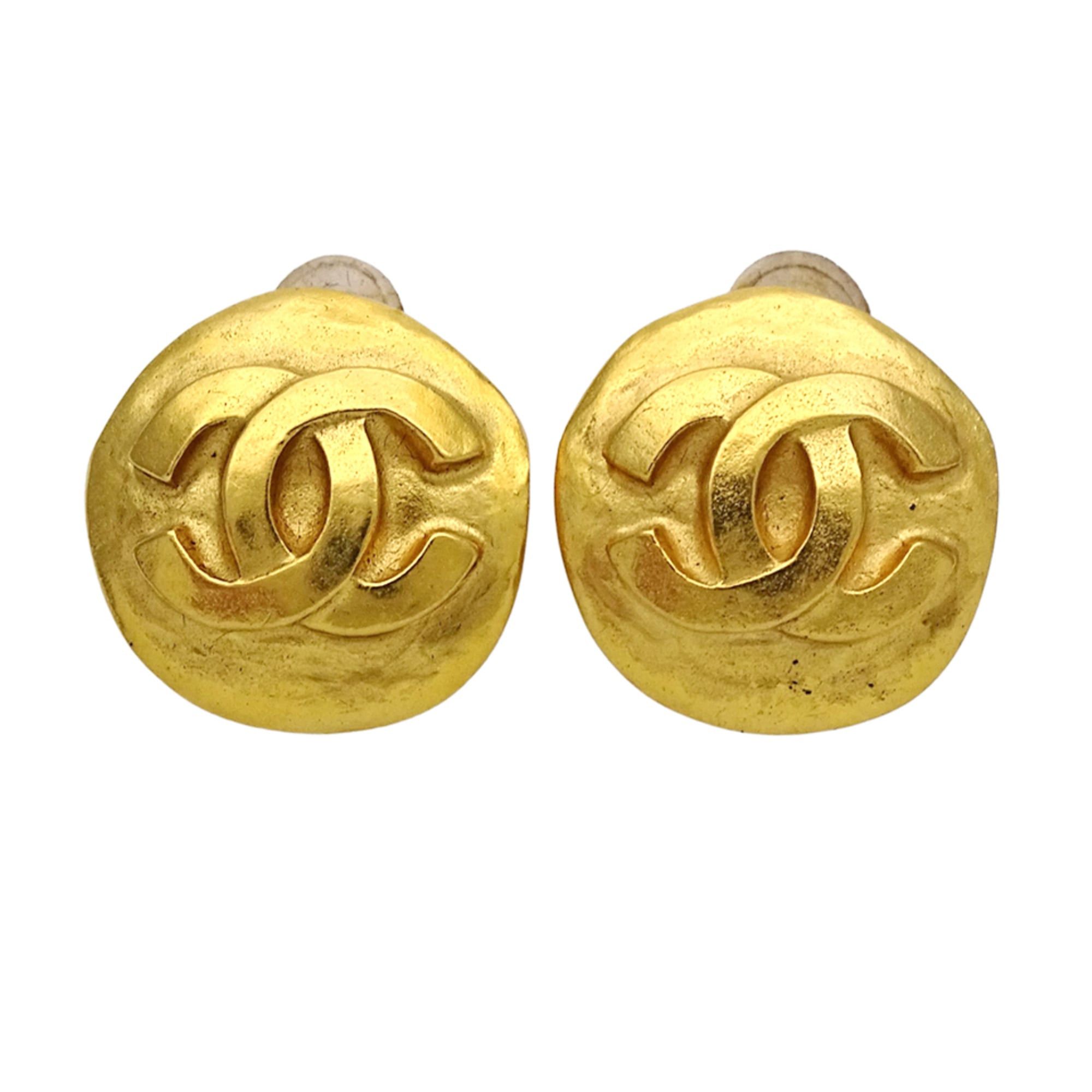 Chanel Chanel earrings, Coco Mark design, women's, brand name, GP gold, round. Size ONE SIZE - 1 Thumbnail