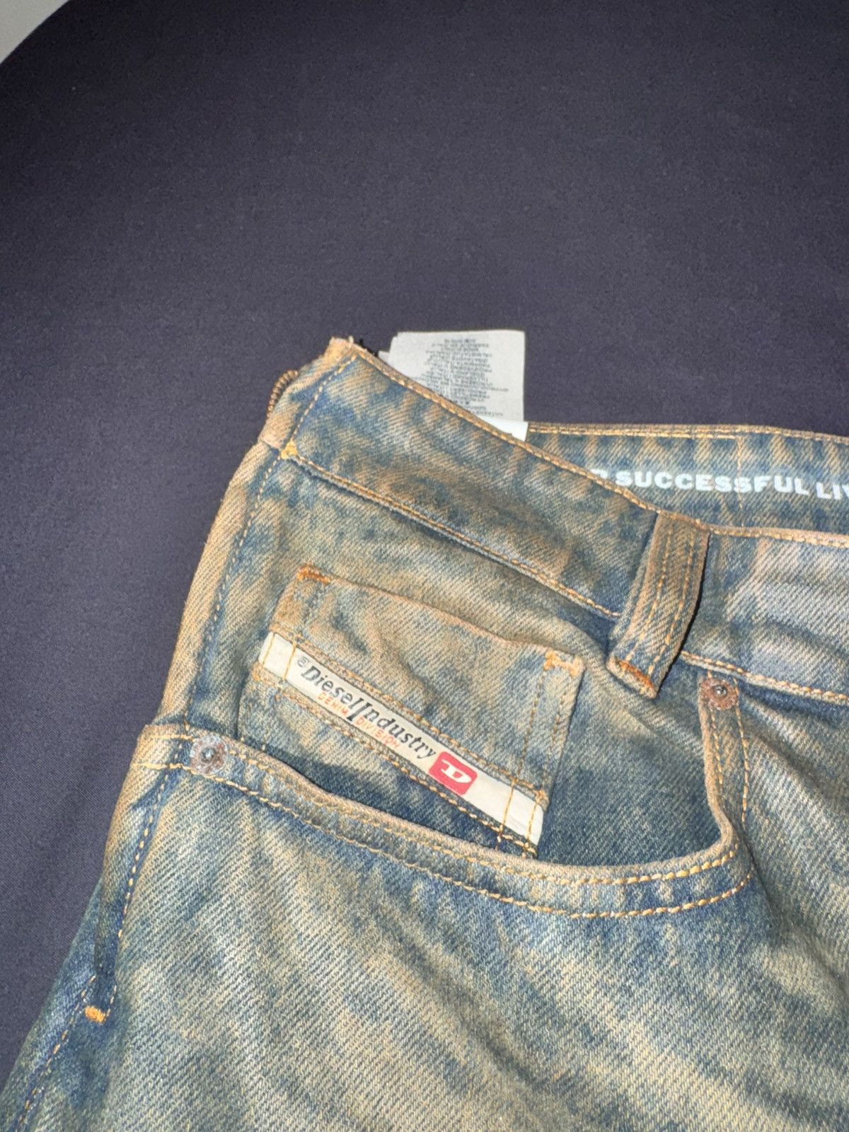 Diesel Diesel Industry Denim Acid wash Distressed Jeans Size US 36 / EU 52 - 8 Thumbnail