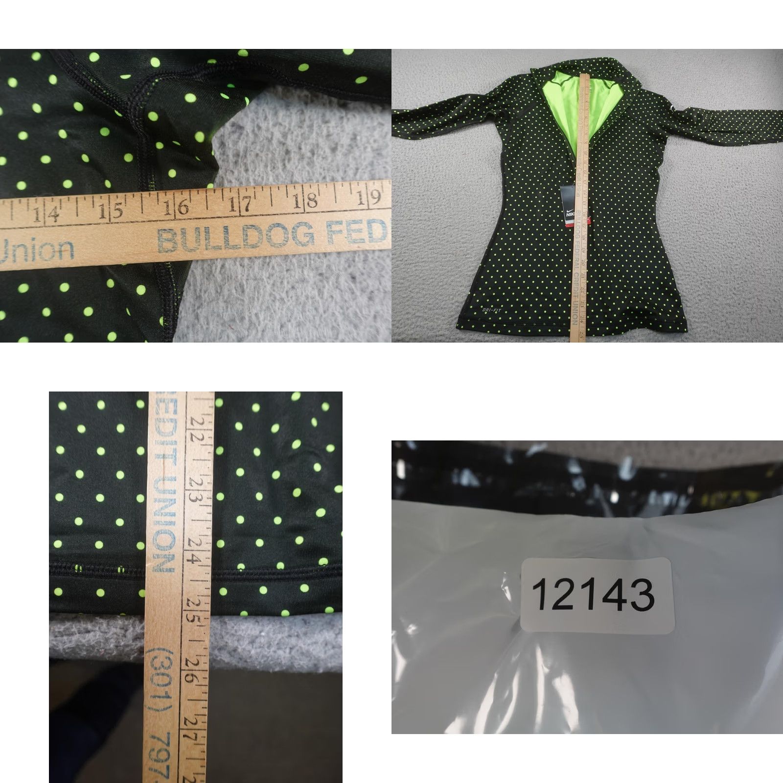 Nike Nike Pro Hyperwarm Shirt Womens Small Black Dri-Fit 1/4 Zip Polka Dot Running Size S / US 4 / IT 40 - 8 Thumbnail