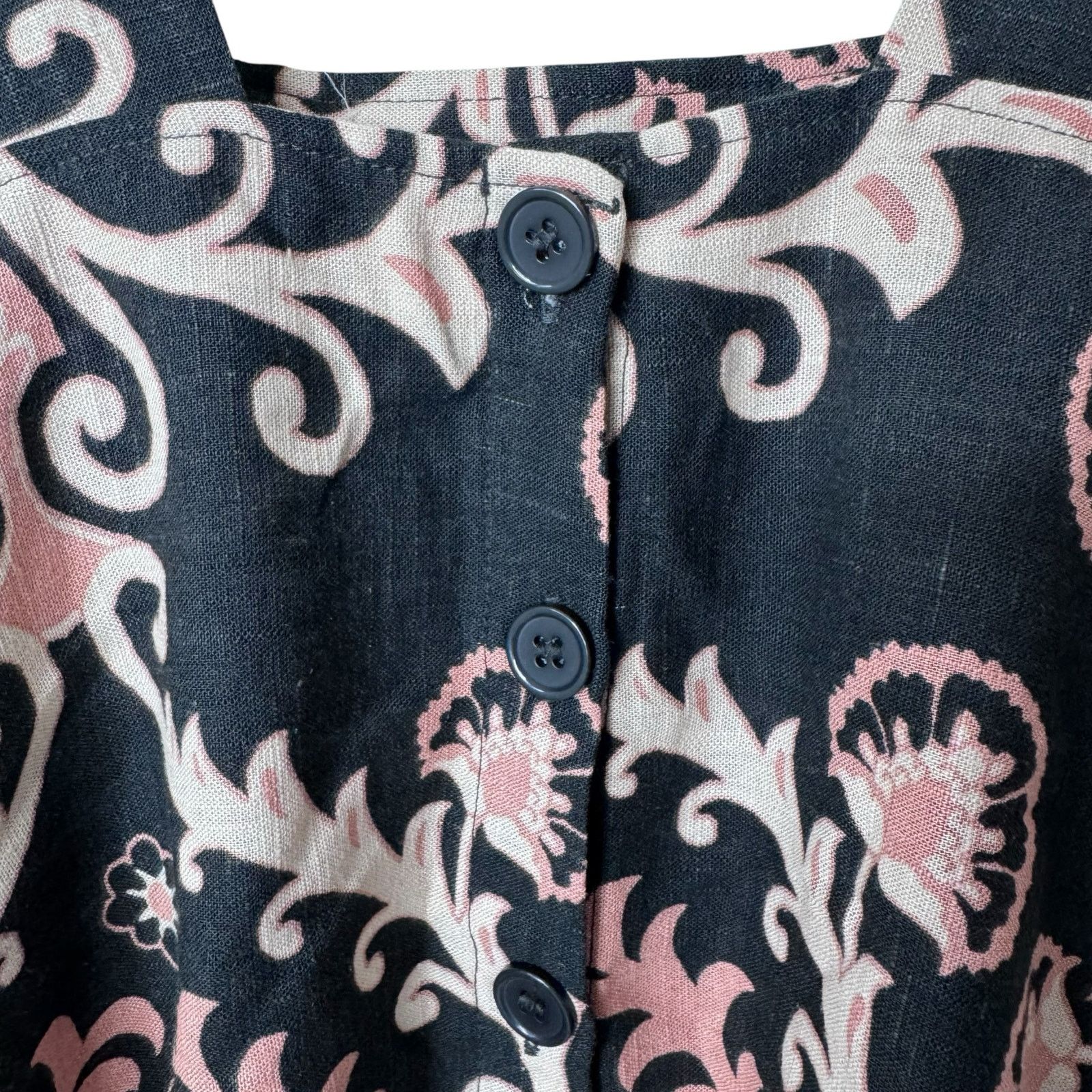 Sanctuary Sanctuary Square Neck Paisley Printed Button Back Tank Black Size S / US 4 / IT 40 - 5 Thumbnail