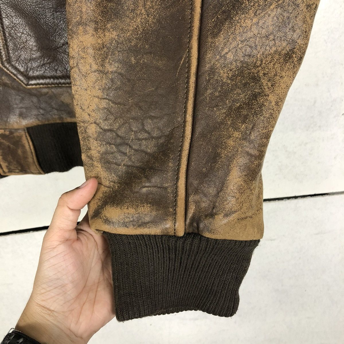 Vintage 🔥VINTAGE LEATHER JACKET AIR FORCE MILITARY BUZZ RICKSONS Size US M / EU 48-50 / 2 - 19 Thumbnail