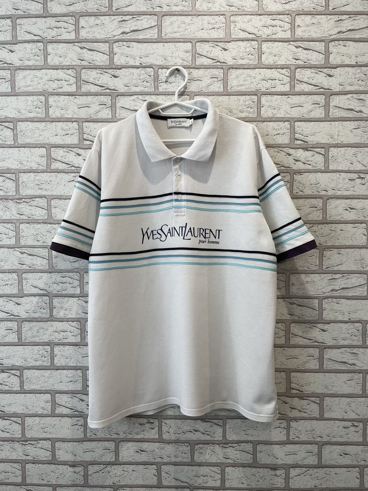 Yves Saint Laurent Yves Saint Laurent YSL Big Logo Polo T Shirt Vintage Tee Size US XL / EU 56 / 4 - 9 Thumbnail
