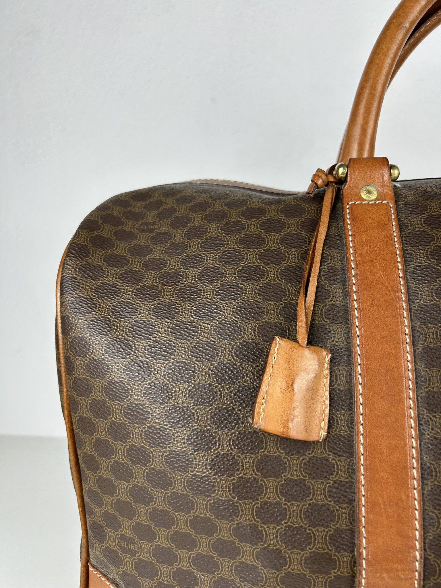 Celine Vintage 90s Celine macadam monogram boston bag Size ONE SIZE - 10 Thumbnail
