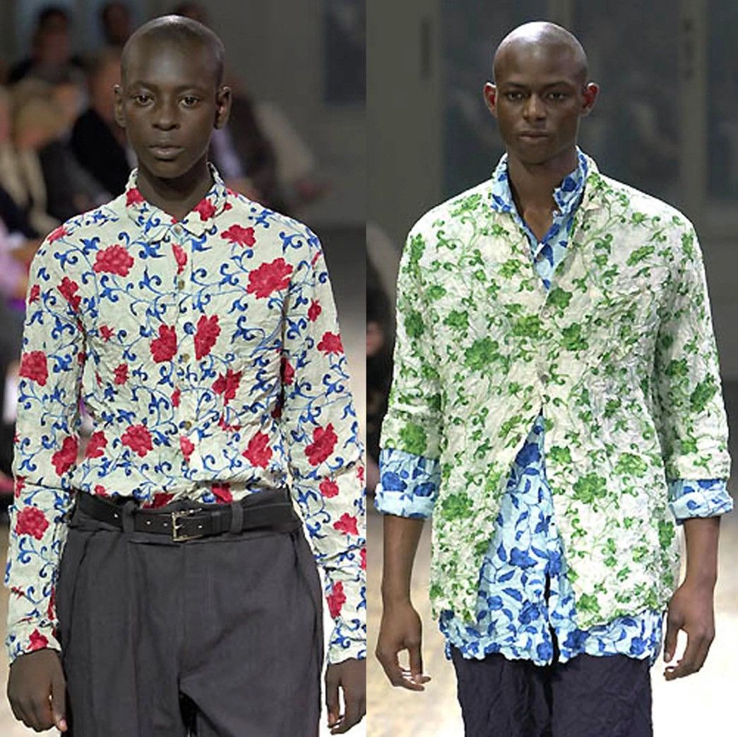 Yohji Yamamoto Yohji Yamamoto Pour Homme S/S 2001 Floral Shirt Size US L / EU 52-54 / 3 - 9 Thumbnail