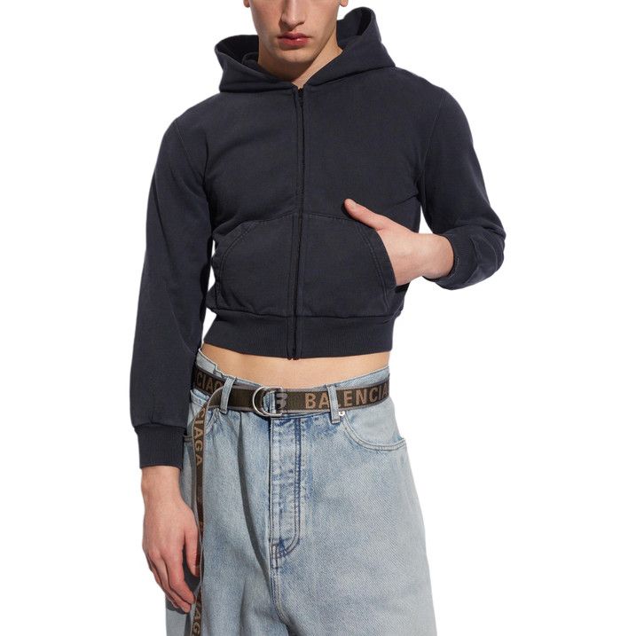 Balenciaga o1w1db10625 Zip-Up Hoodie Fitted in Black Size US S / EU 44-46 / 1 - 4 Thumbnail
