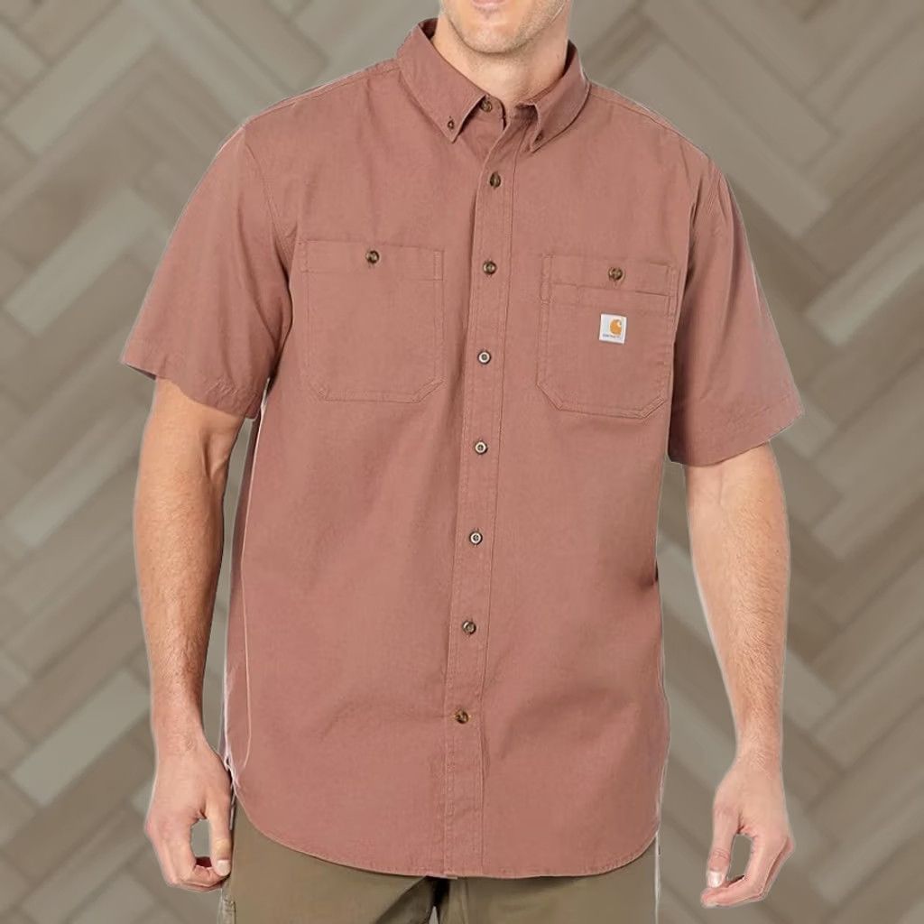 Carhartt Carhartt Men's Short Sleeve Flannel Shirt Nutmeg Rugged Flex™ Button-Up S-3XLT Variety/Nutmeg Mens Size US S / EU 44-46 / 1 - 1 Thumbnail