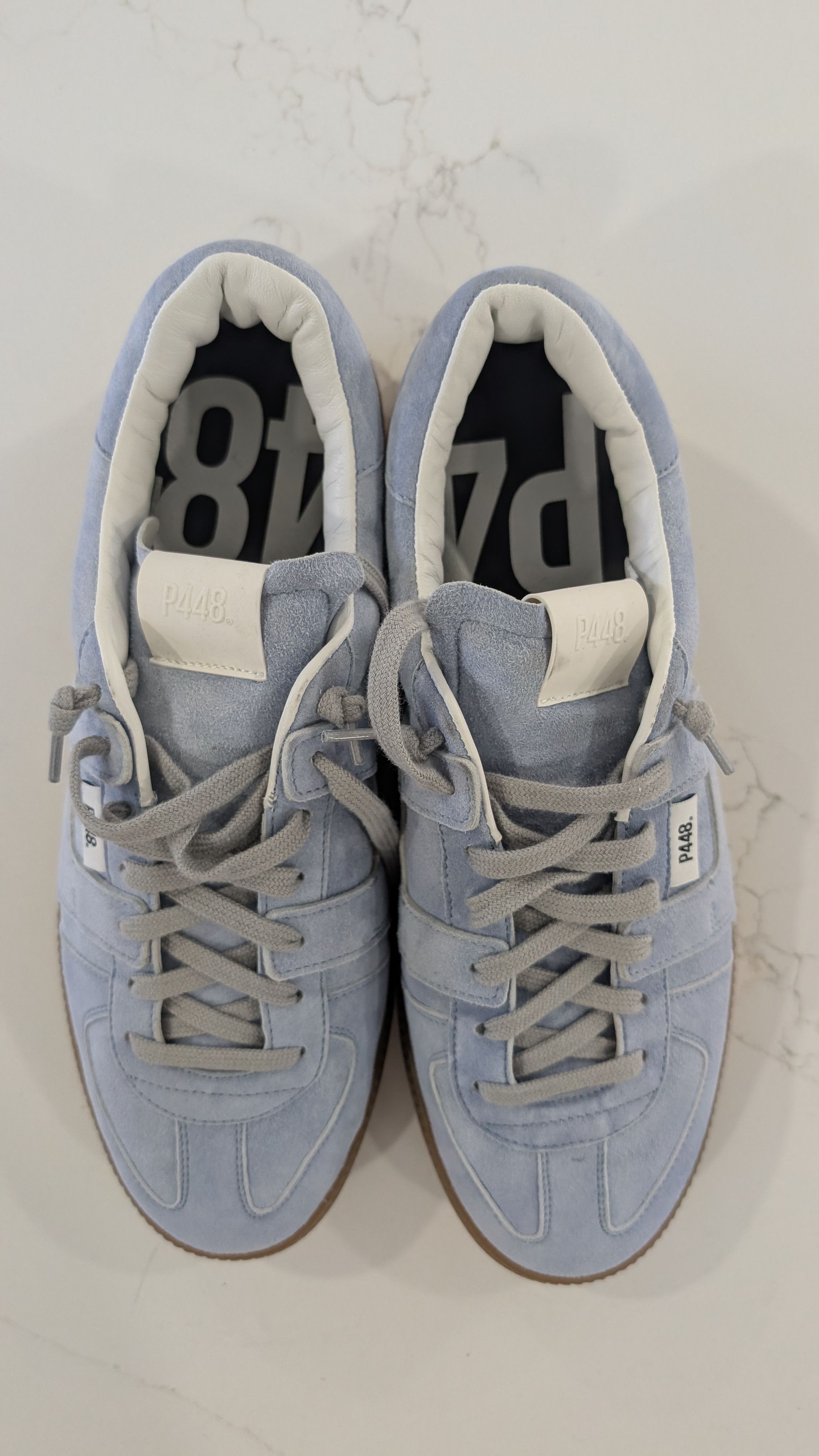 P448 P448 Monza Sea Light Blue Suede Sneakers EU 43 US 10 Low Top Size US 10 / EU 43 - 4 Thumbnail