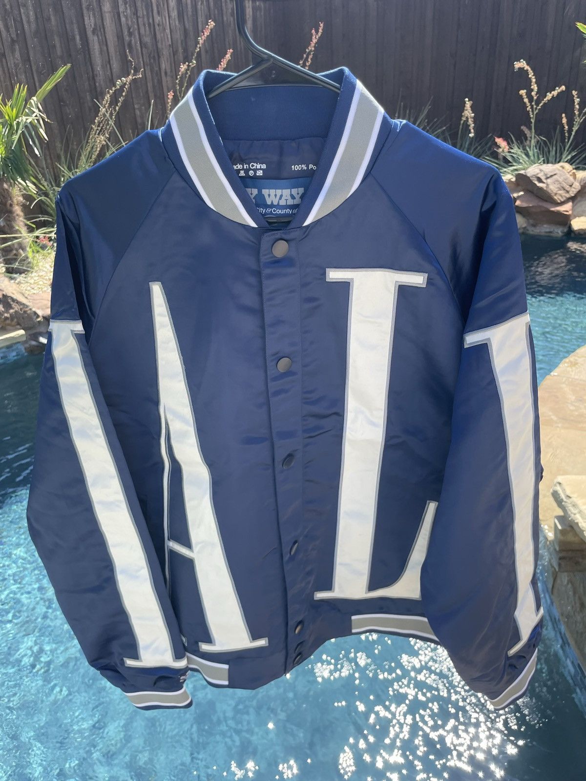 image of By Way Of Dallas X Dallas Cowboys Jacket in Navy, Men's (Size 2XL)