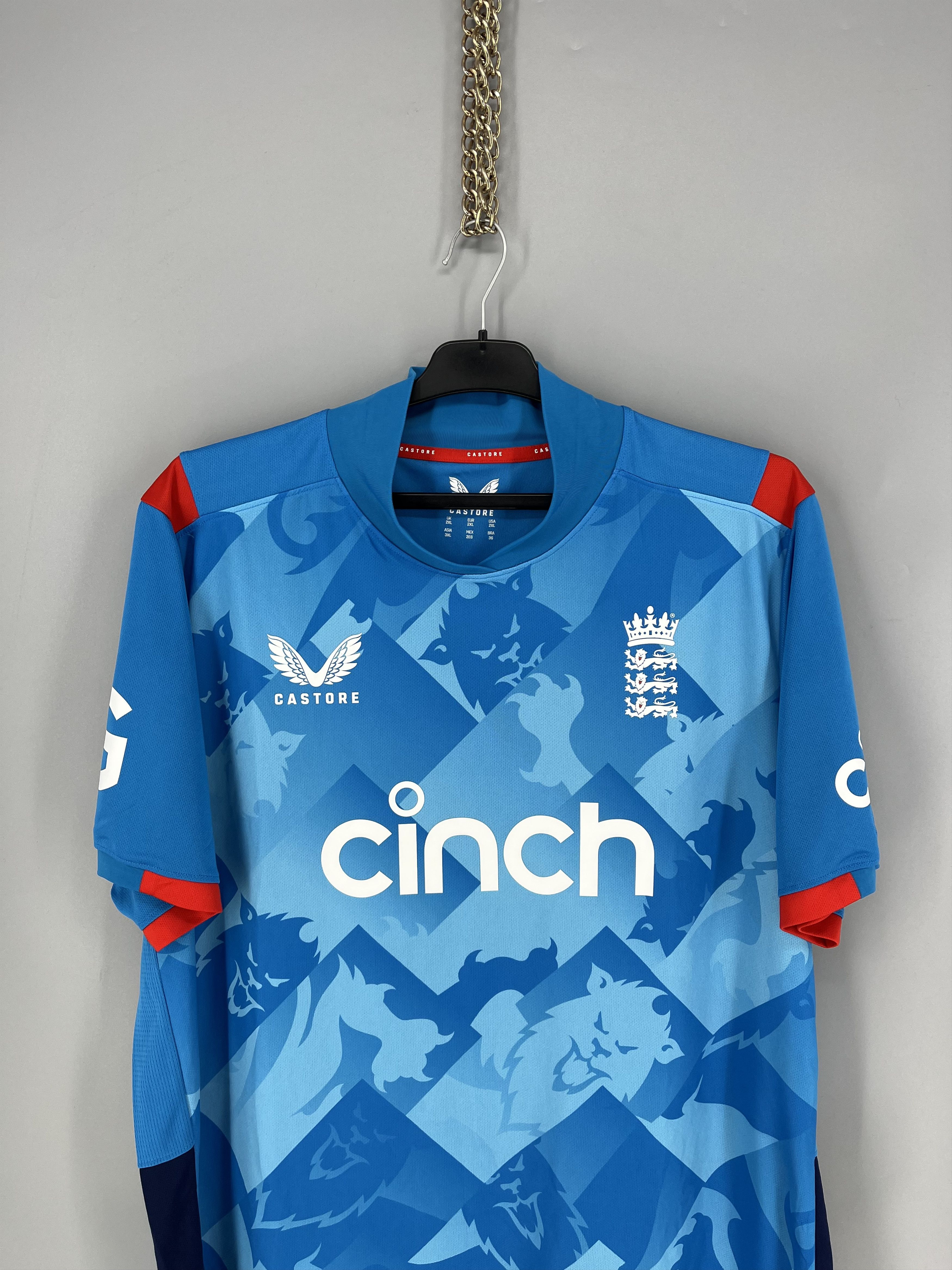 Vintage England Cricket Castore Blue One Day Shirt size Size US XXL / EU 58 / 5 - 6 Thumbnail