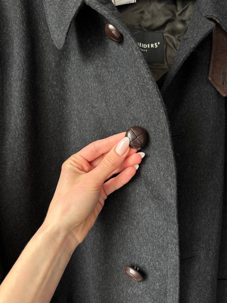 Schneiders Schneiders Salzburg Manufactum Black/Gray Wool Long Overcoat Size US L / EU 52-54 / 3 - 4 Thumbnail