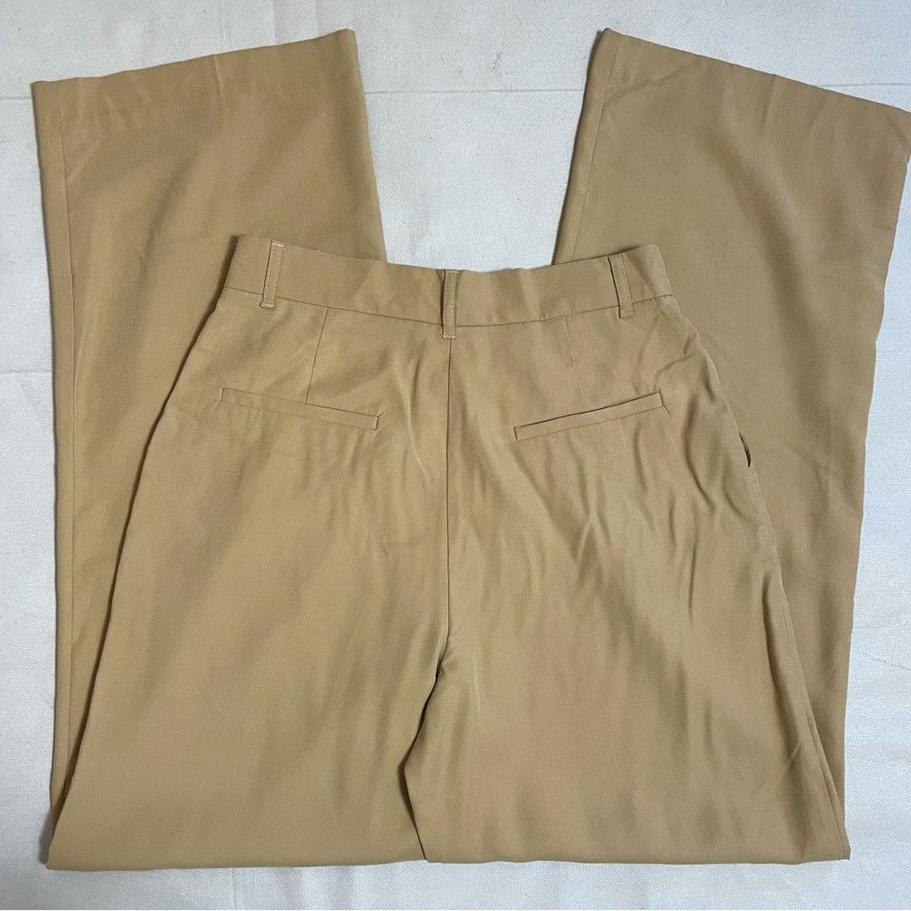 Zara NWT New Zara High-waisted Full Length Beige Pants Size M Size 30" / US 8 / IT 44 - 4 Thumbnail