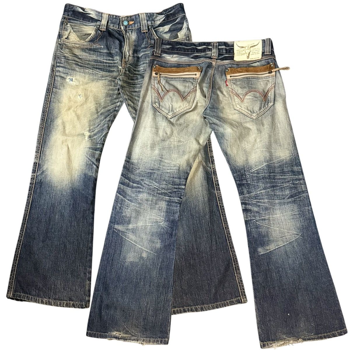 Kapital Vintage Flared Thrashed Edwin Clawmark Jeans Denim Size US 32 / EU 48 - 1 Thumbnail