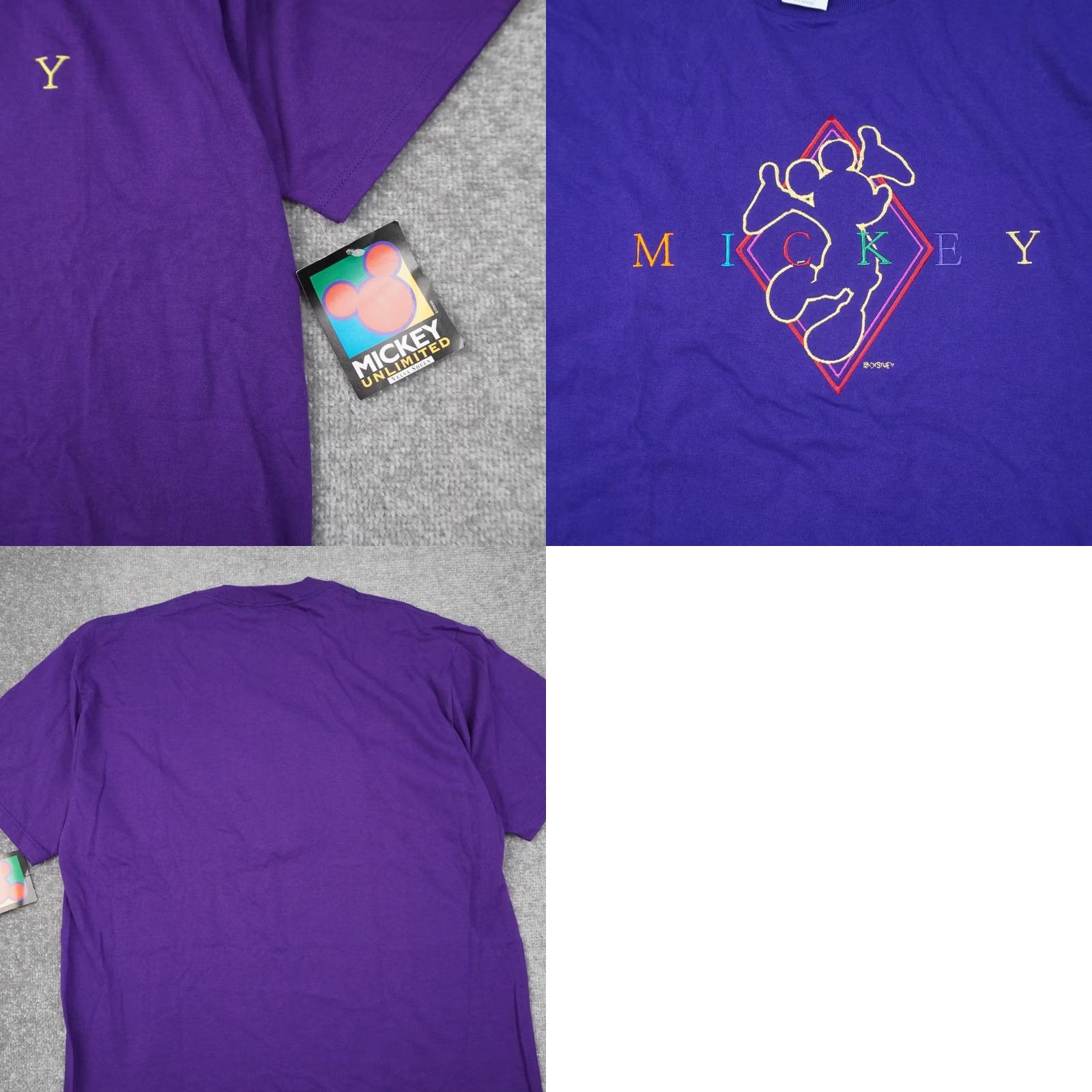 Disney Vintage Mickey Mouse Shirt Adult XL Purple S/S Embroidered Cotton Disney Men A41 Size US XL / EU 56 / 4 - 8 Thumbnail
