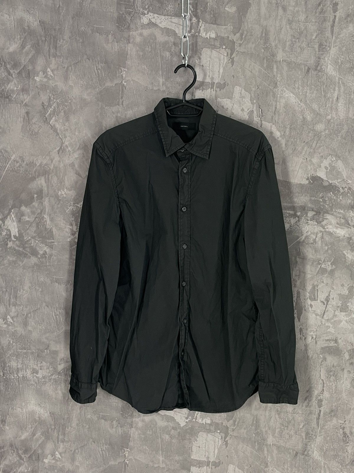 20471120 × Diesel × Japanese Brand Diesel Vintage Military Black Avant Garde Shirt Button Up Size US M / EU 48-50 / 2 - 1 Thumbnail