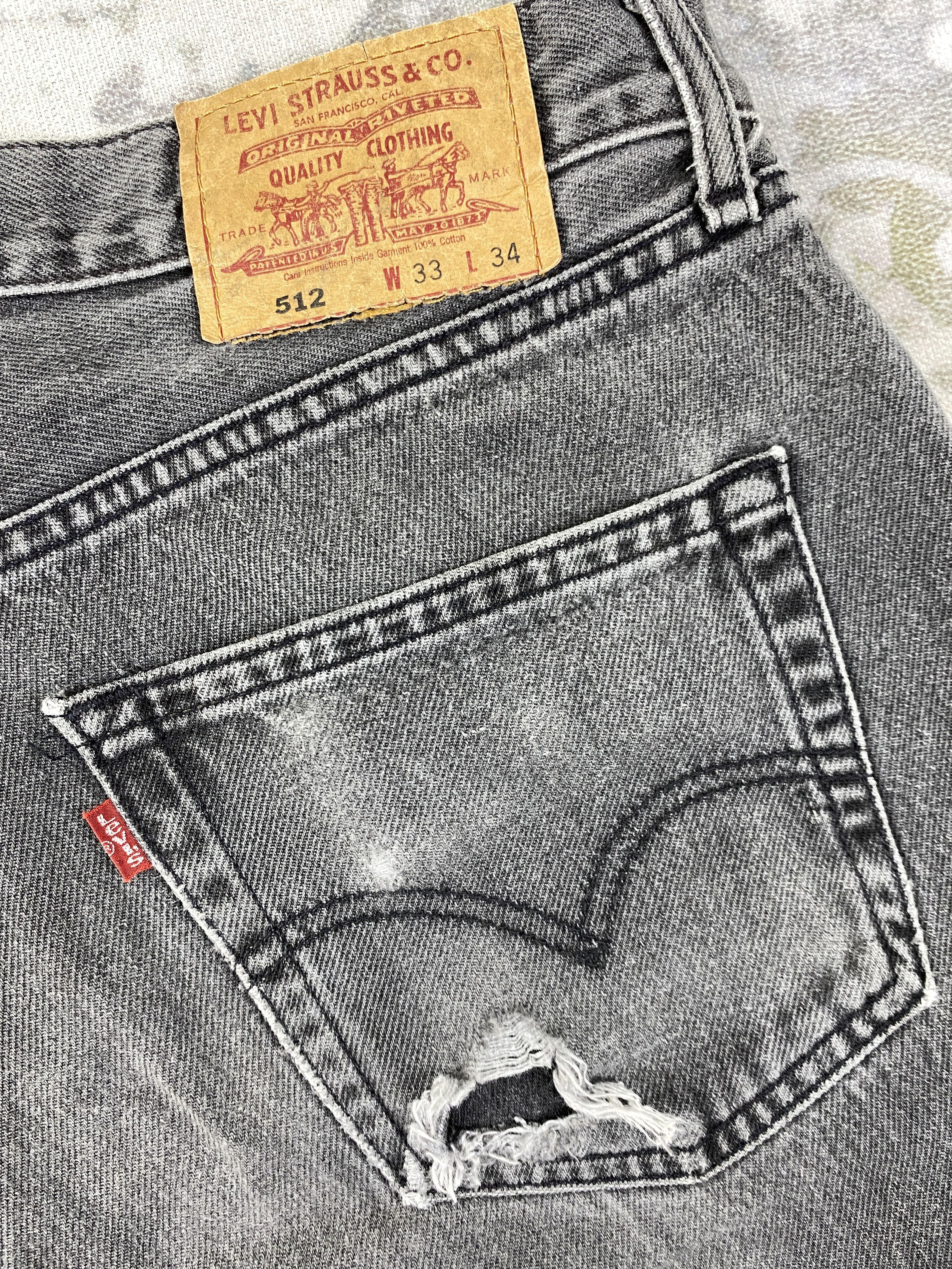 Levi's Distressed Grey Vintage Levi's 512 33x33 Denim -JN1928 Size US 33 - 10 Thumbnail