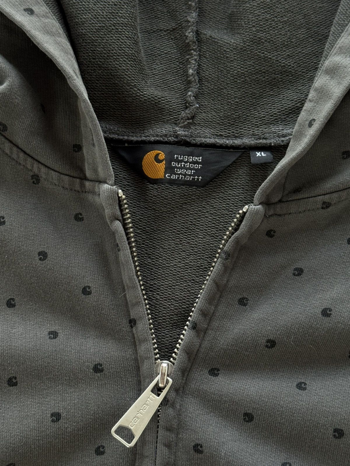 Carhartt Vintage Carhartt Stonewashed Monogram Zip Up Hoodie 90s Size US XL / EU 56 / 4 - 9 Thumbnail