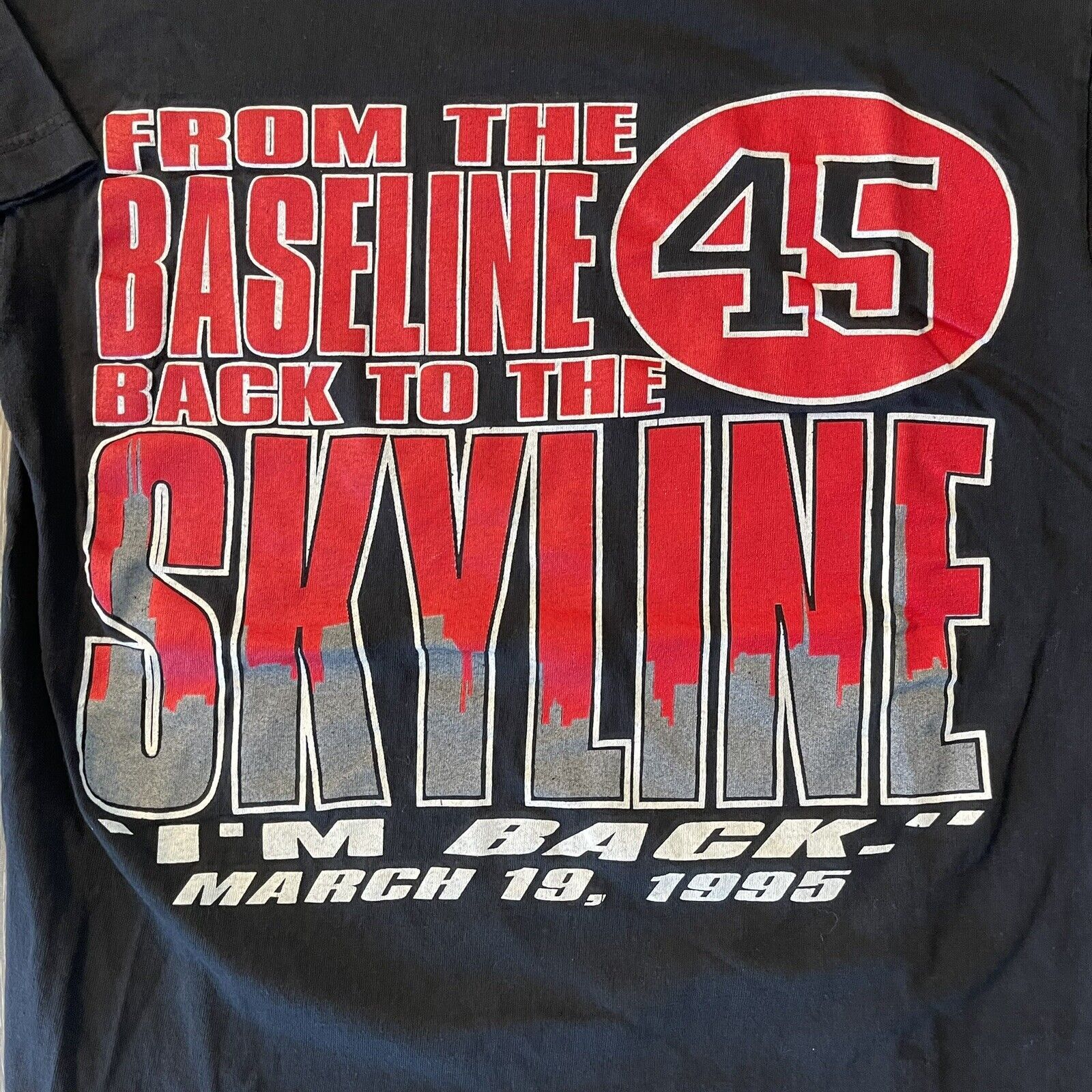 Logo 7 Vtg Michael Jordan I'm Back T-Shirt Rare 45 Logo M Tee Size US M / EU 48-50 / 2 - 3 Thumbnail