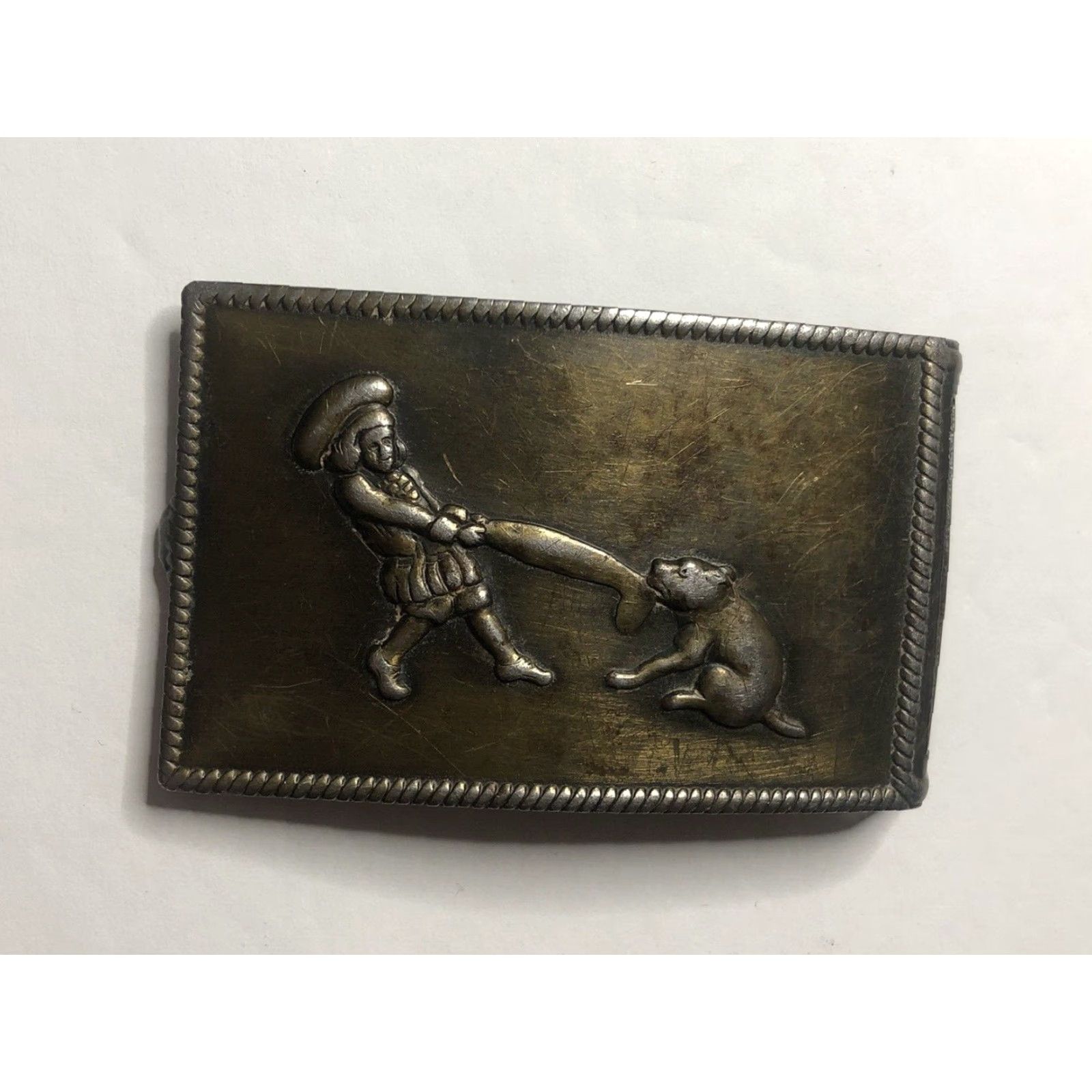 Vintage VINTAGE Belt Buckle 1970s Buster Brown & His Dog Tige Metal Size ONE SIZE - 2 Thumbnail
