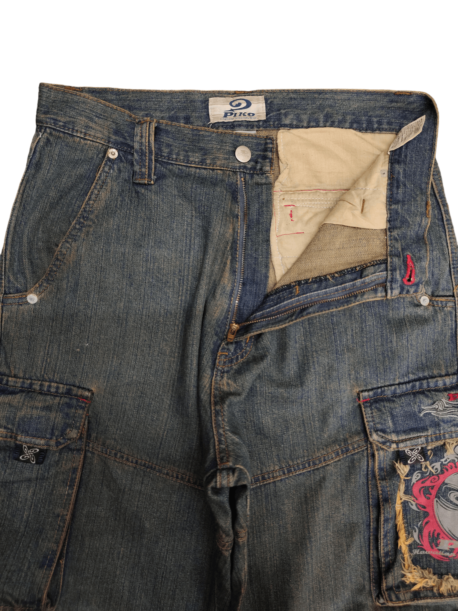 Vintage Piko Cargo Wide Leg Denim Y2k Jnco Baggy Jeans Size US 30 / EU 46 - 10 Thumbnail