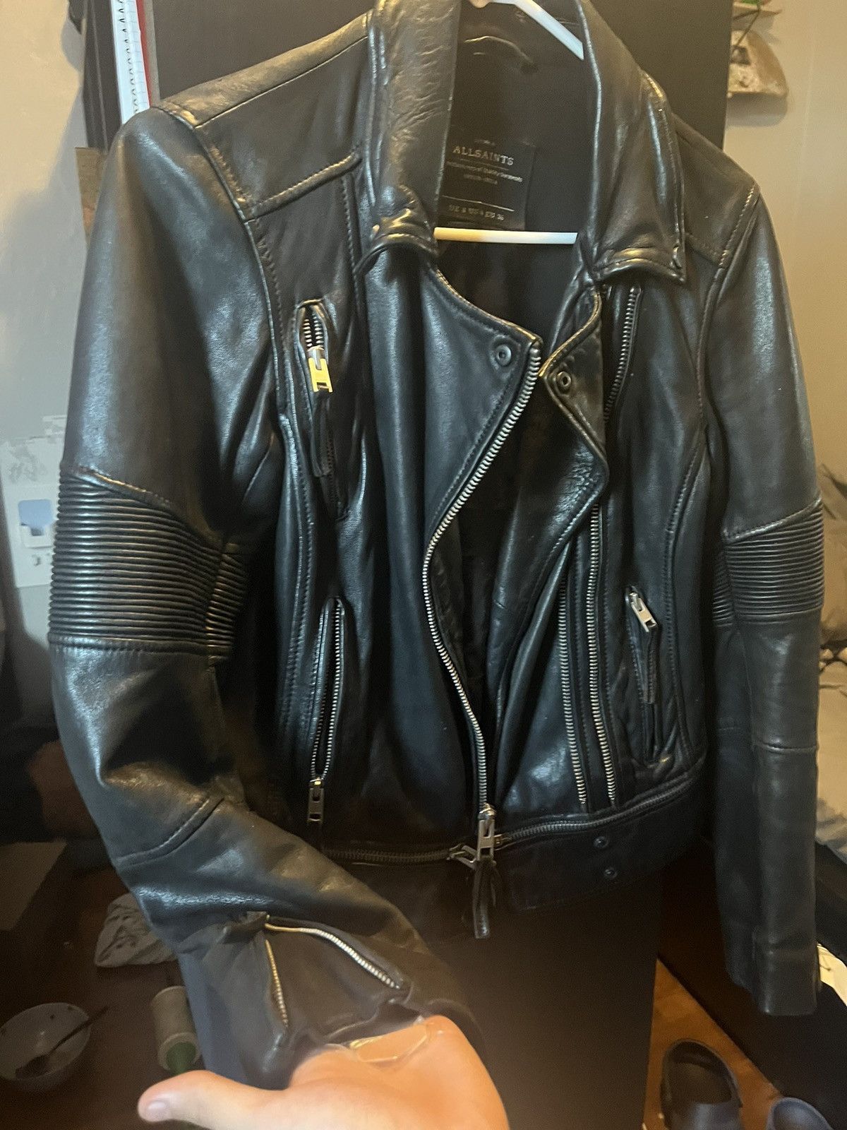 Allsaints × Designer × Vintage All Saints Assembly Leather Biker Jacket Size S / US 4 / IT 40 - 3 Thumbnail