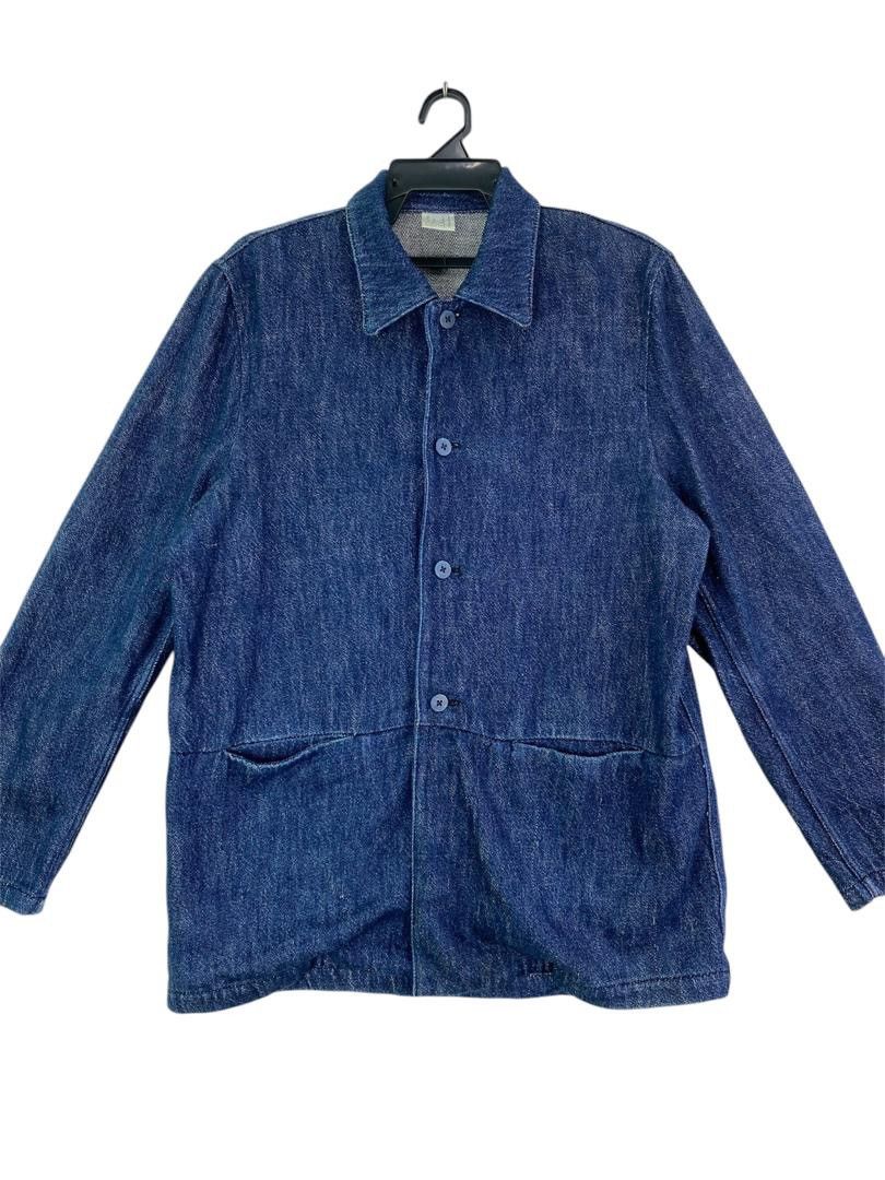 Japanese Brand Vtg 90s japanese made indigo blue denim workwear jacket Size US L / EU 52-54 / 3 - 2 Thumbnail