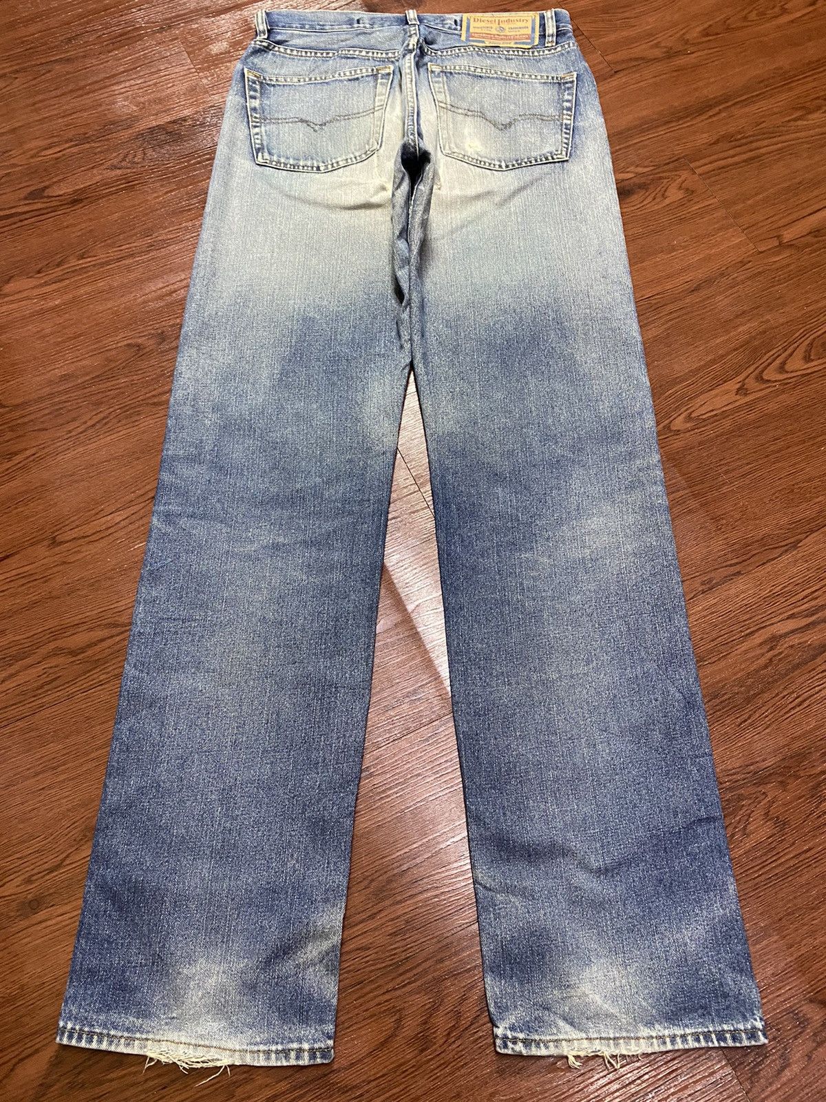 Vintage Diesel Industry Faded Wash Distressed Slim Jeans