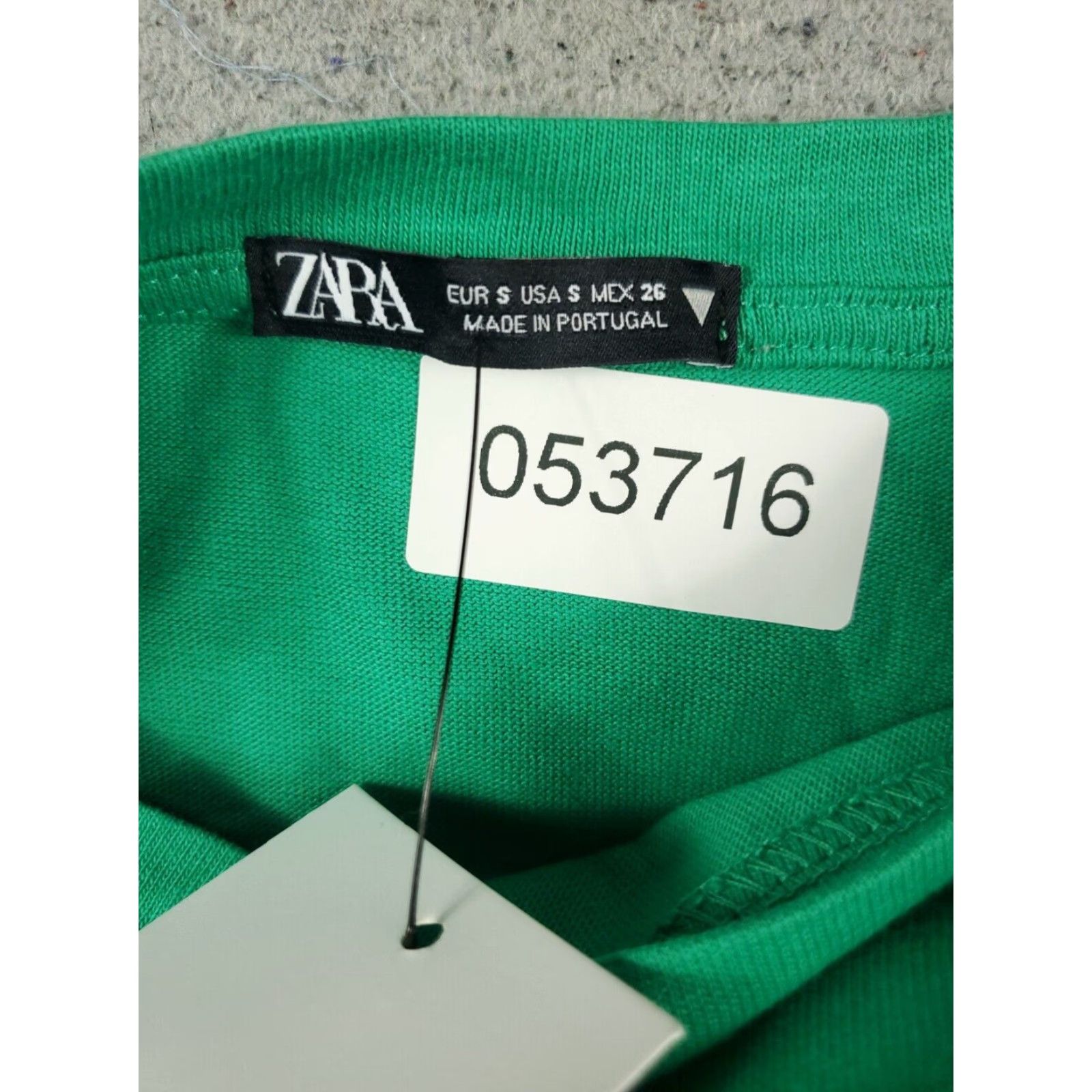 Zara Zara Womens Green Midi Dress Small Layered Tiered Ruffled Short Sleeve Cotton Size 28" / US 6 / IT 42 - 6 Thumbnail