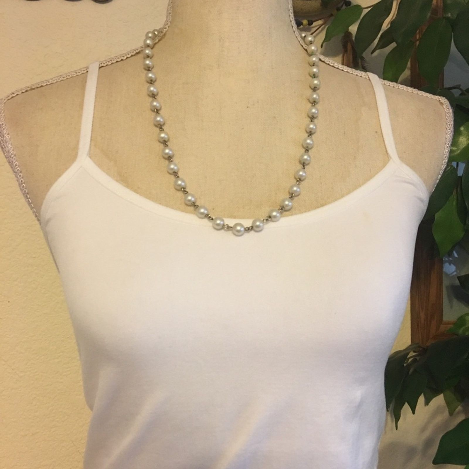 Vintage Vintage 70s faux pearl chain necklace Size ONE SIZE - 3 Thumbnail