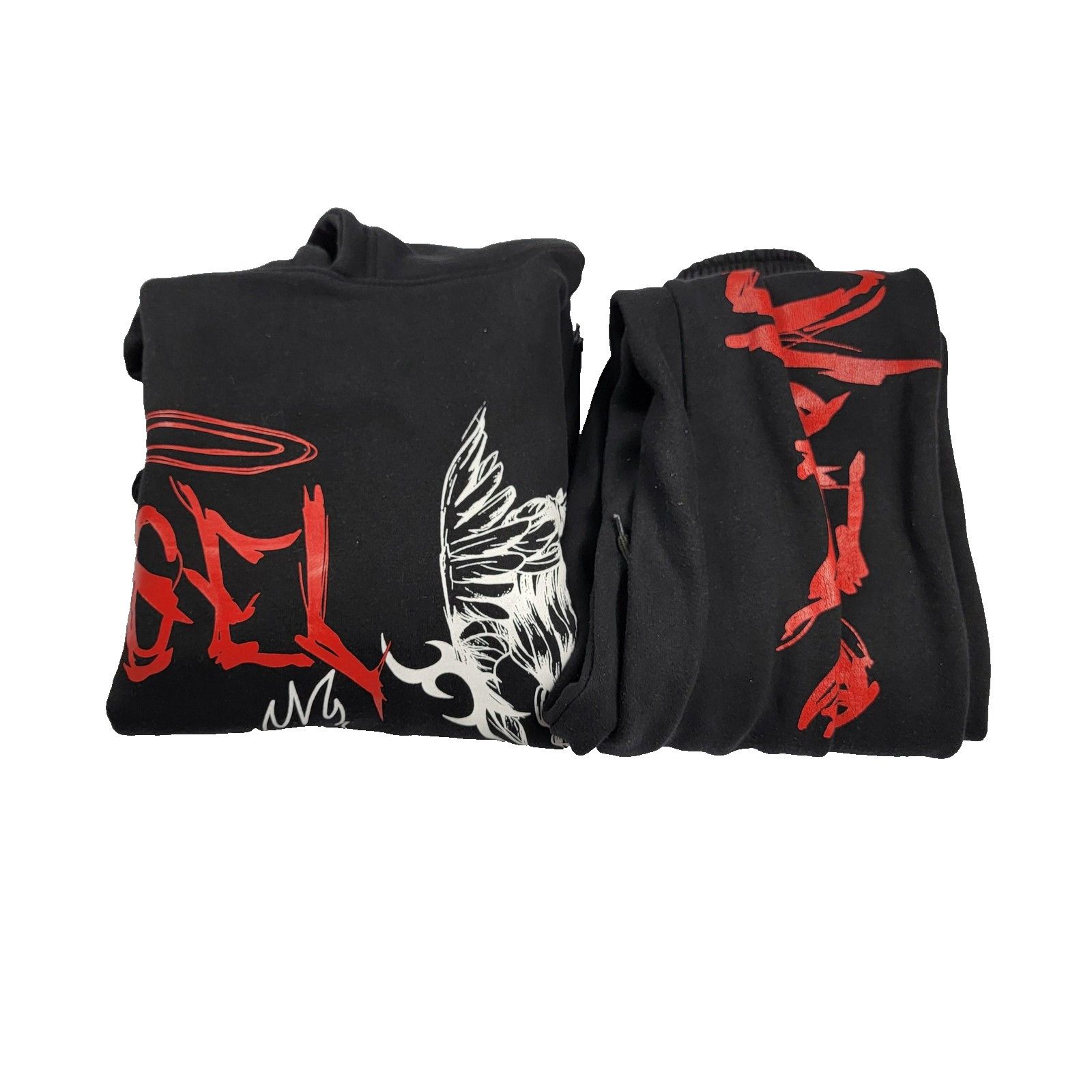 Guardian Angel AngelsxDemonz Hoodie Sweatshirt Pants Set Small Black Size ONE SIZE - 7 Thumbnail