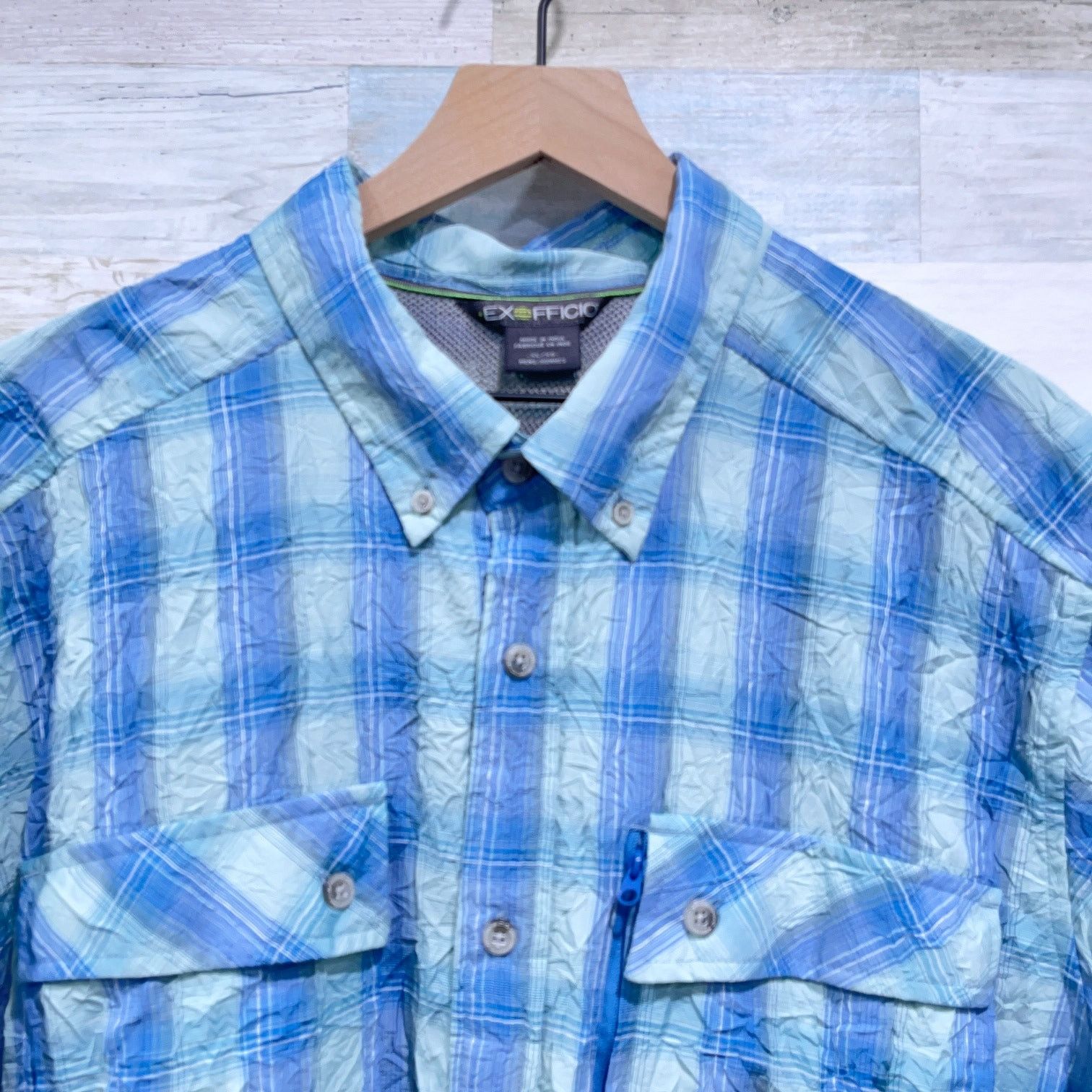 ExOfficio ExOfficio Short Sleeve Ventilated Shirt Blue Plaid Mens XL Size US XL / EU 56 / 4 - 2 Thumbnail