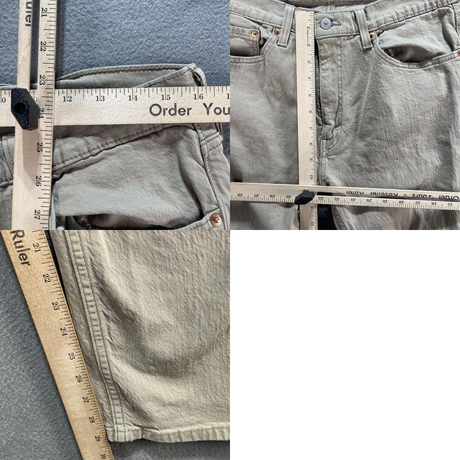 Levi's Levi's 505 Jeans Mens 34x32 Beige Straight Fit Denim Pants Zip Fly Pockets Size US 34 / EU 50 - 8 Thumbnail