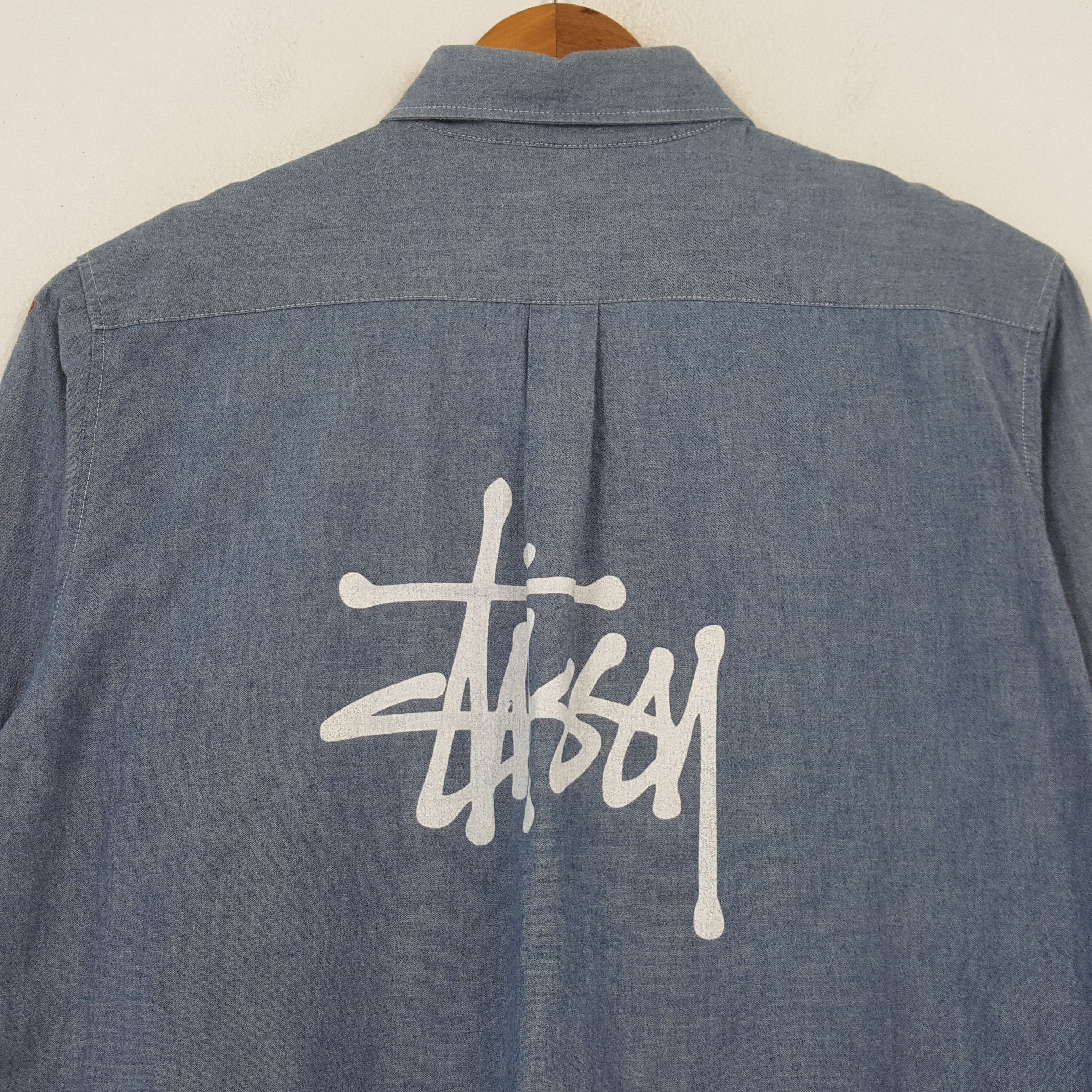 Stussy × Vintage Vintage STUSSY Streetwear Skateboard Denim Polos C294N24 Size US XL / EU 56 / 4 - 2 Thumbnail