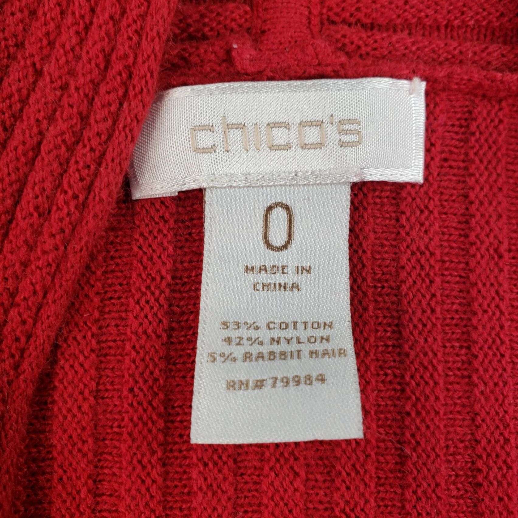 Vintage Chicos Cardigan Sweater Women Size 0 Red Open Front Ribbed Stretch Casual Shirt Womens Cardigan 0 Red Knit Stretch Casual Size XS / US 0-2 / IT 36-38 - 5 Thumbnail