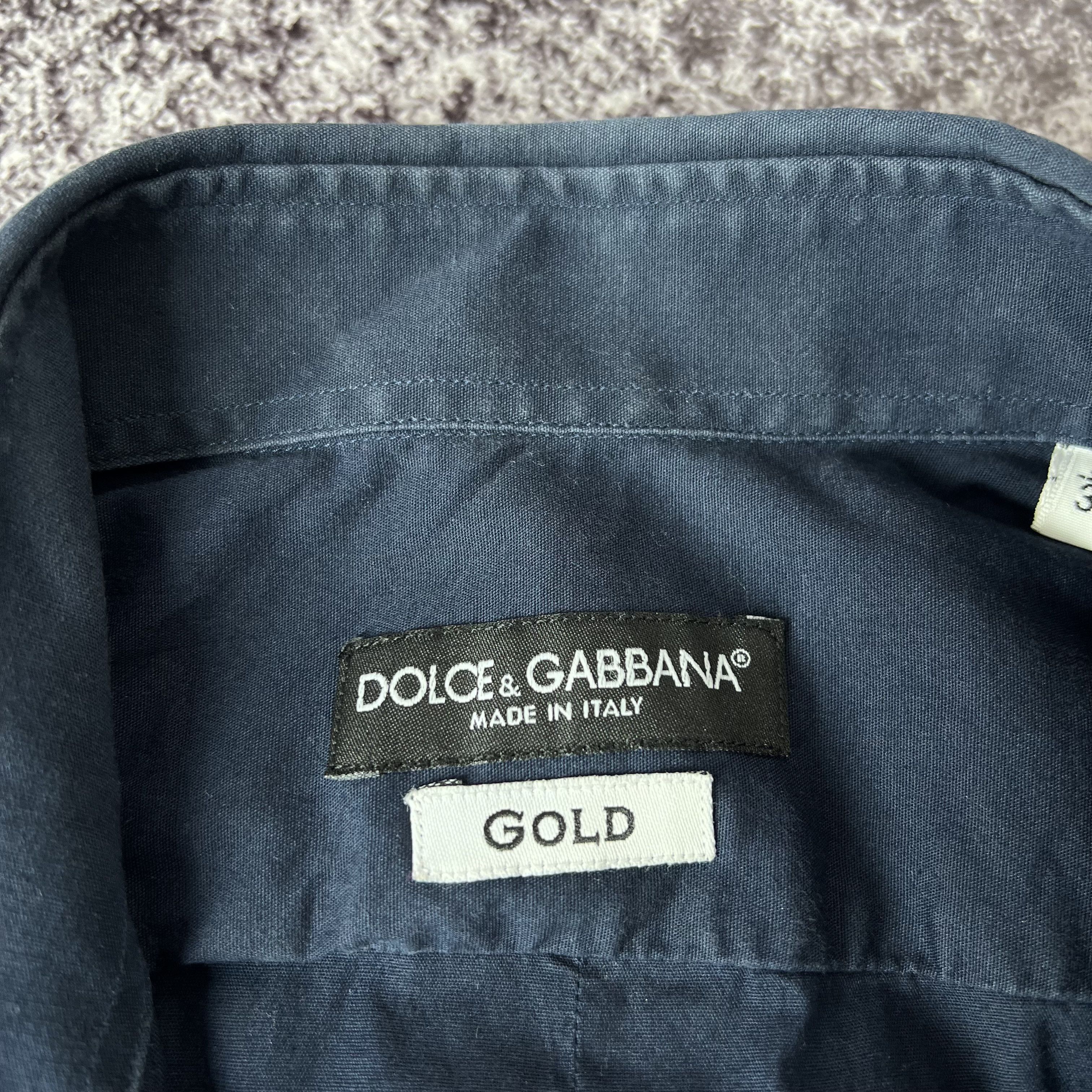 Dolce & Gabbana Dolce & Gabbana Gold Shirt Long Sleeve Size 15 / 38 Size US S / EU 44-46 / 1 - 8 Thumbnail