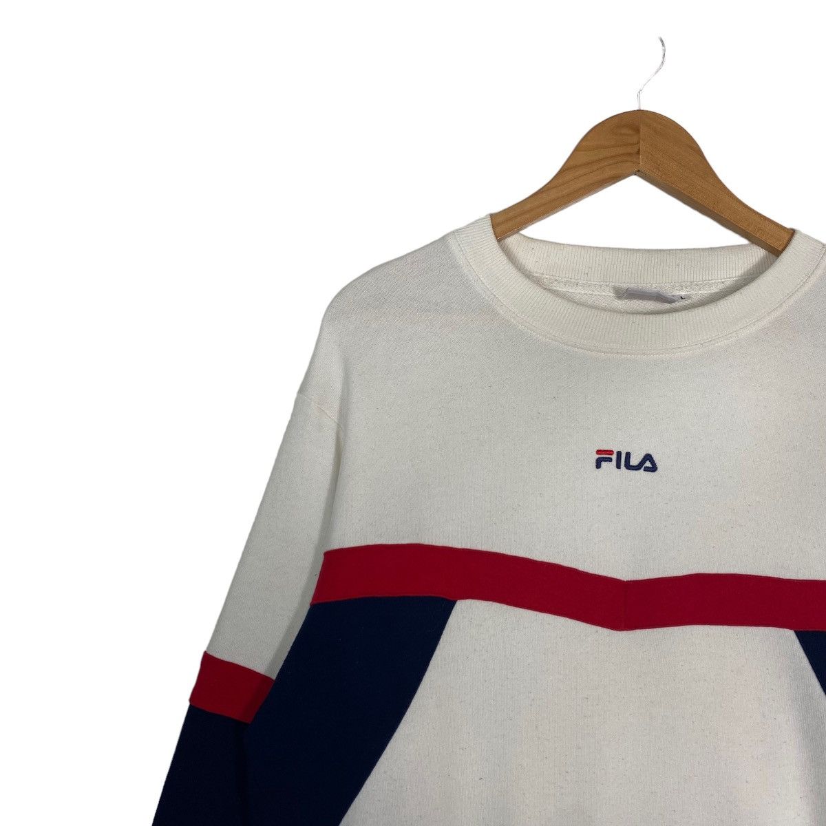 Fila × Japanese Brand Vintage 90s Fila Center Logo Colourblock Crewneck Sweatshirt Size US M / EU 48-50 / 2 - 7 Thumbnail
