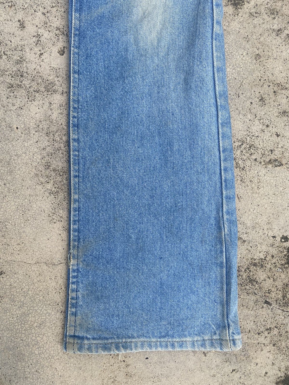 Lee × Vintage Flare Jeans Vintage 90s Lee Distressed Faded Blue Bootcut Size US 30 / EU 46 - 5 Thumbnail