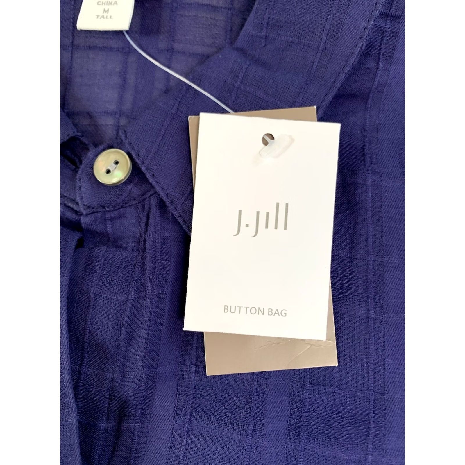 J. Jill J. Jill Shirt Womens MT Blue Sheer Gauzy 3/4 Sleeve Button-Up Top Size M / US 6-8 / IT 42-44 - 5 Thumbnail