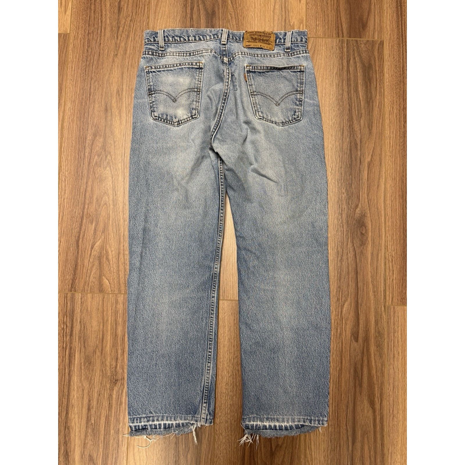 Levi's Vintage Levi's 505 Orange Tab Jeans Mens 34 (32x27) Blue Size US 34 / EU 50 - 2 Thumbnail