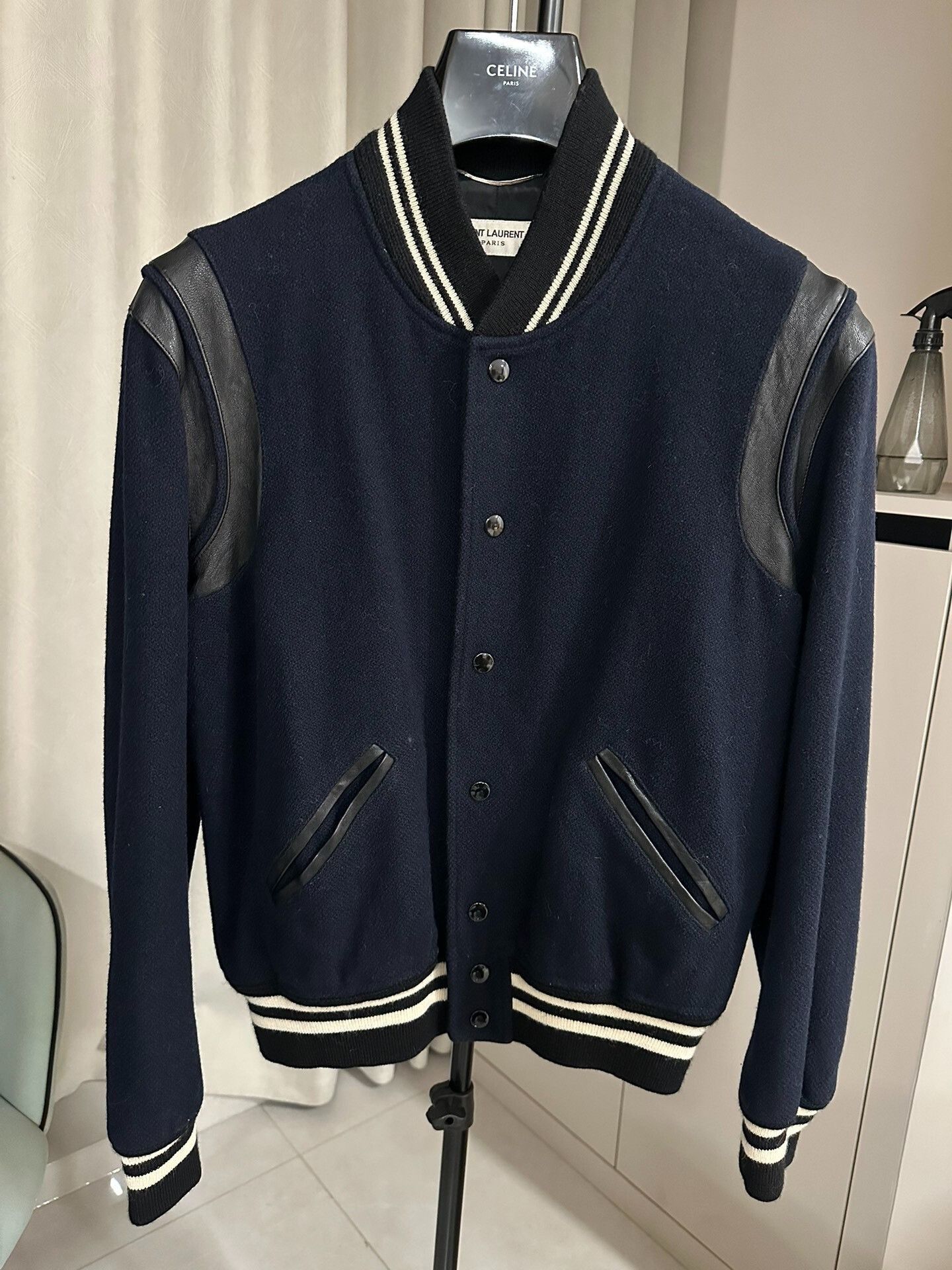 Saint Laurent Paris saint laurent navy wool baseball jacket. Size US L / EU 52-54 / 3 - 1 Thumbnail