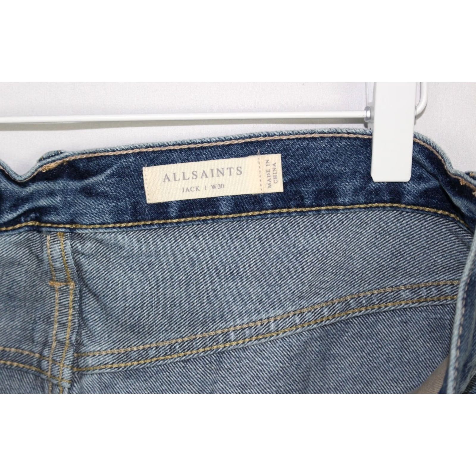 Allsaints AllSaints Men's Jack Damaged Relaxed Taper Jeans 30 x 28 Mid Indigo Size US 30 / EU 46 - 4 Thumbnail