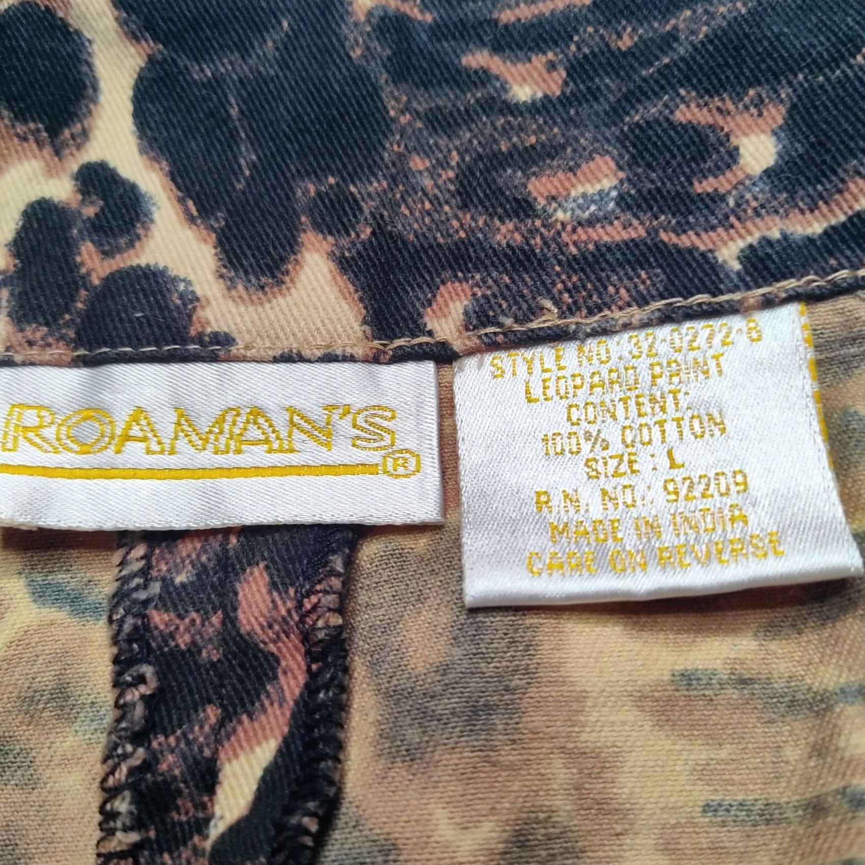 Vintage VINTAGE ROAMAN'S Women Large Leopard Print Cotton Long Sleeve Button Up Jacket Size L / US 10 / IT 46 - 4 Thumbnail