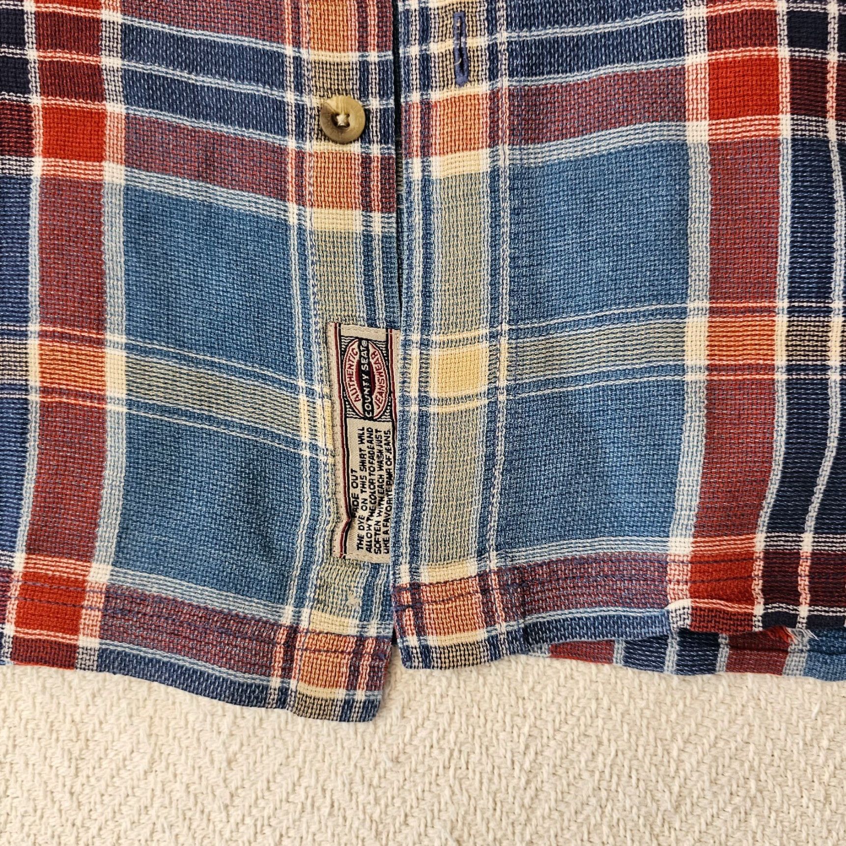 Vintage VINTAGE County Seat Shirt Western Denim Plaid Button-Up XL Blue Men’s Short Sleeve Shirt - 1960s-70s Inspired Size US XL / EU 56 / 4 - 4 Thumbnail