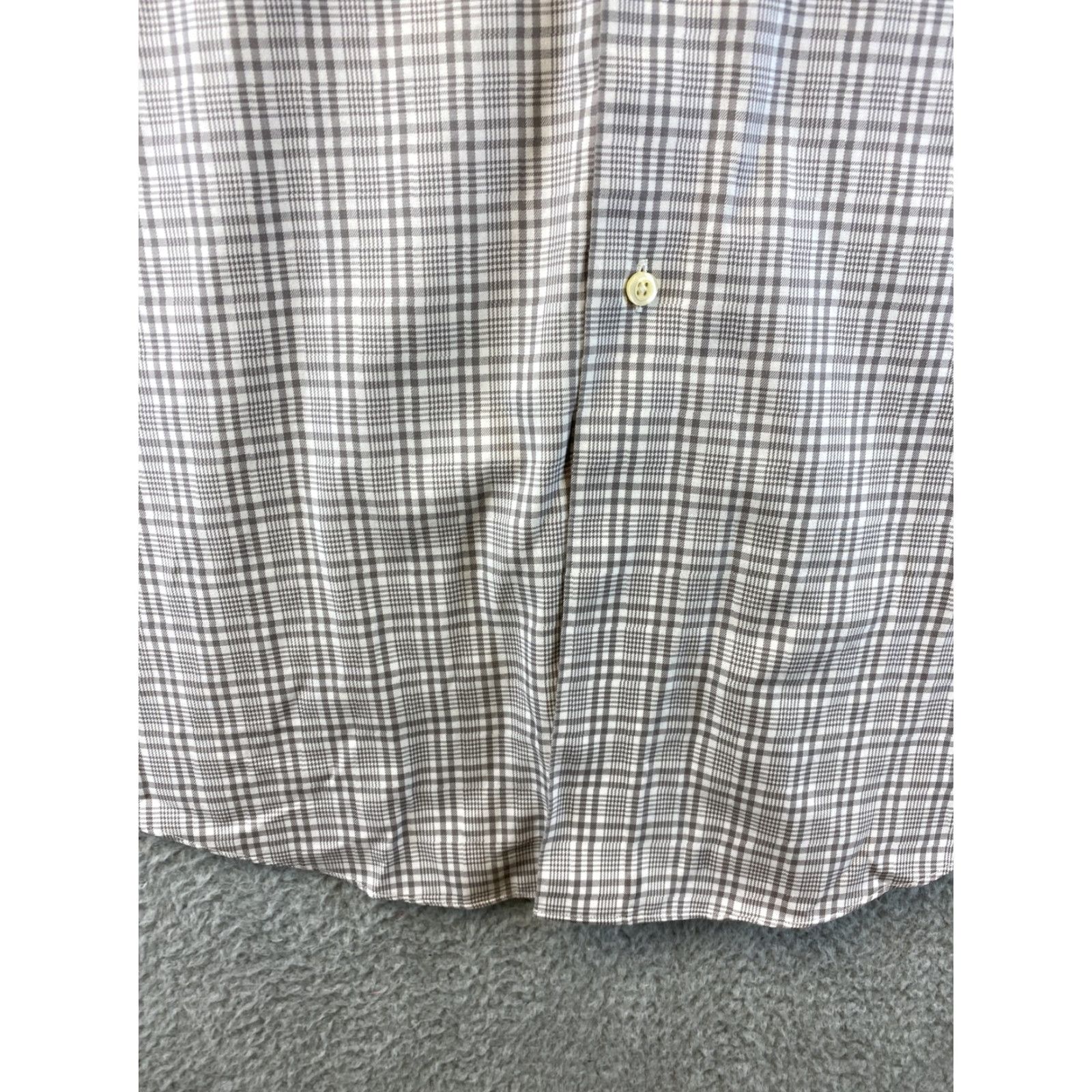 Brooks Brothers Brooks Brothers Men's Long Sleeve Dress Shirt Beige Regent 17 35 Plaid /89-26 /2nd Day Shipping? Size 46R - 5 Thumbnail