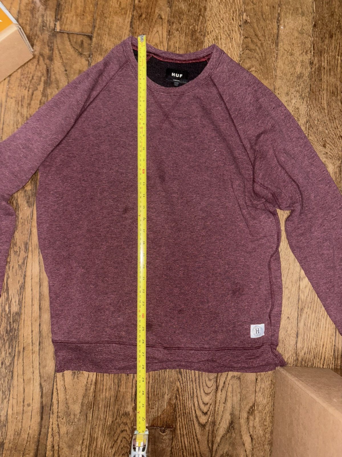 Huf Huf long sleeve red faded crew neck sweater Size US L / EU 52-54 / 3 - 1 Thumbnail