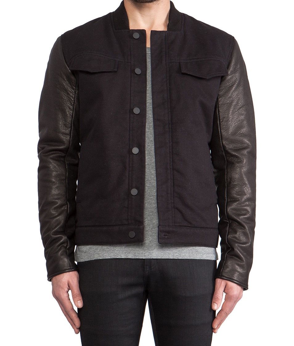 T by Alexander Wang T by Alexander Wang Trucker Jacket with Leather Sleeves Size US S / EU 44-46 / 1 - 6 Thumbnail