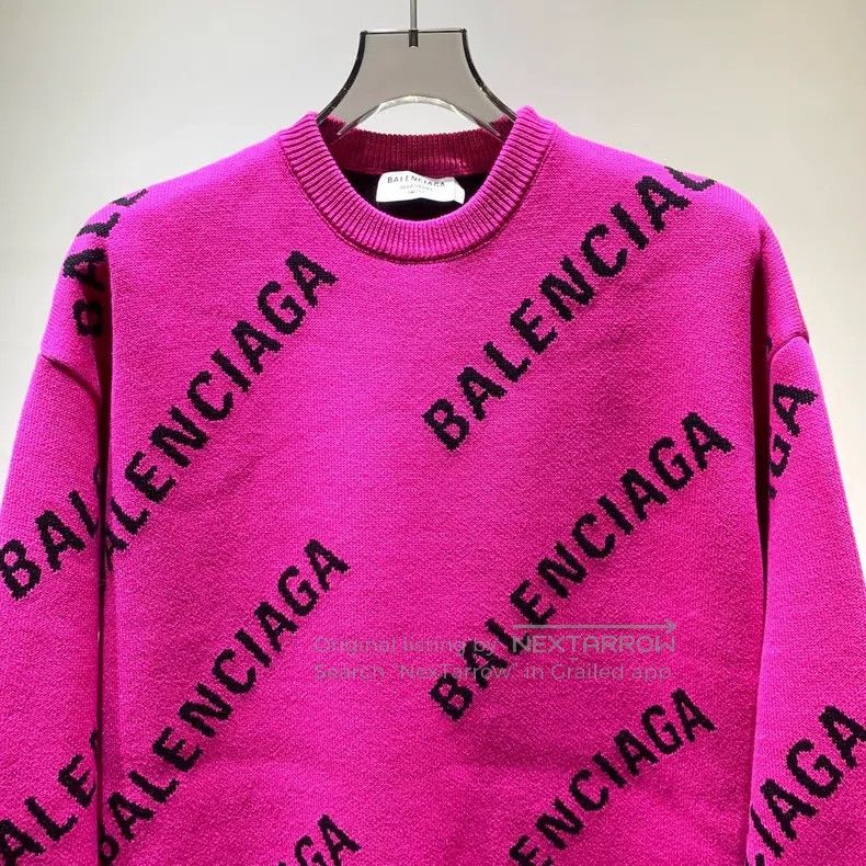 Balenciaga Balenciaga Fuchsia barrage fully printed knit sweater Size US XS / EU 42 / 0 - 3 Thumbnail